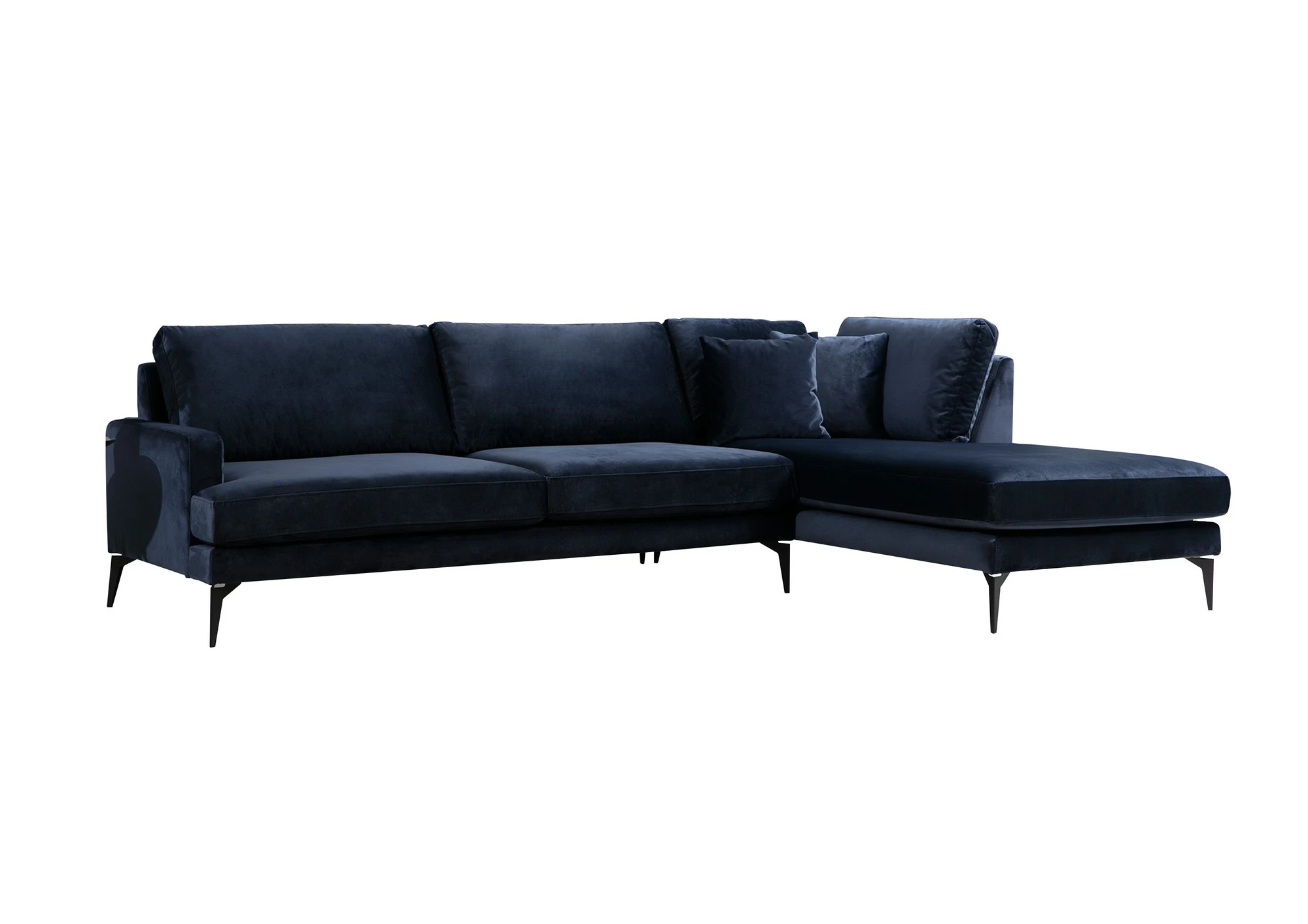 Kampinė sofa Hanah Home Papira, tamsiai mėlyna, 90 x 88 x 283