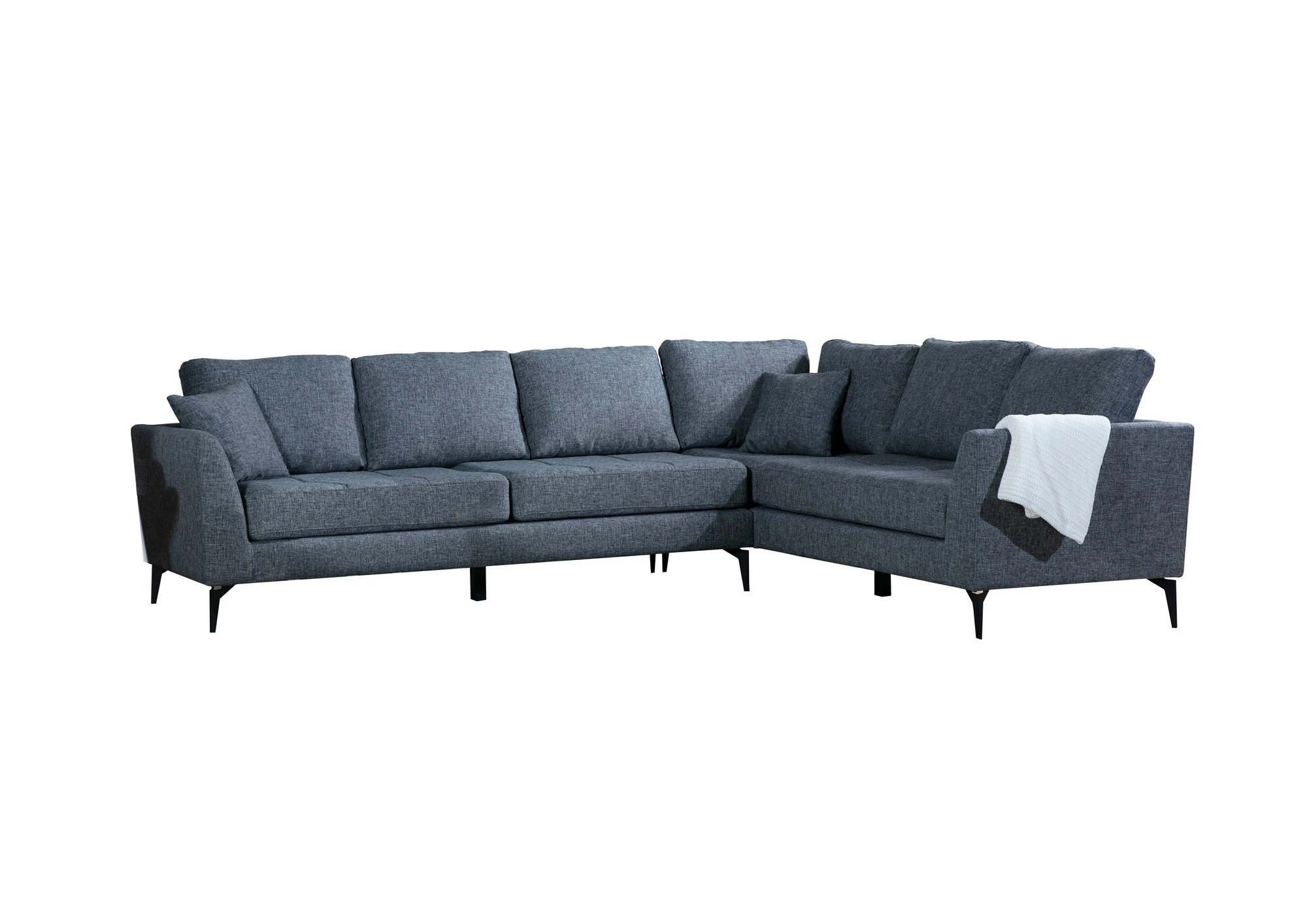 Kampinė sofa Hanah Home Tempo, tamsiai pilka, 83 x 90 x 300