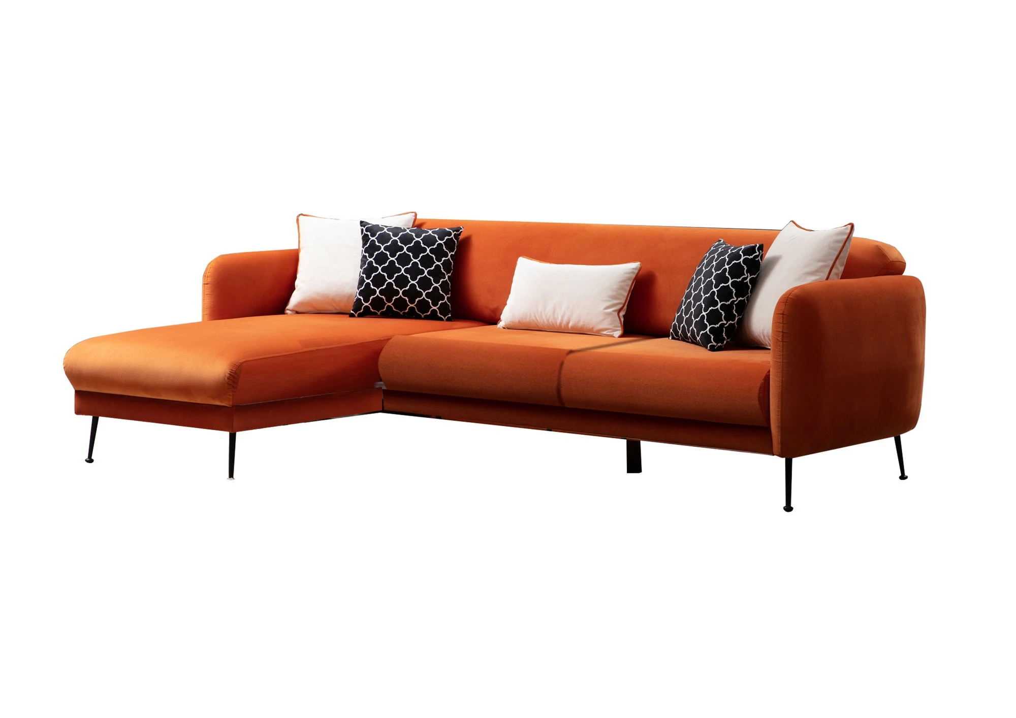Kampinė sofa-lova Hanah Home Sevilla, oranžinė, 100 x 72 x 235