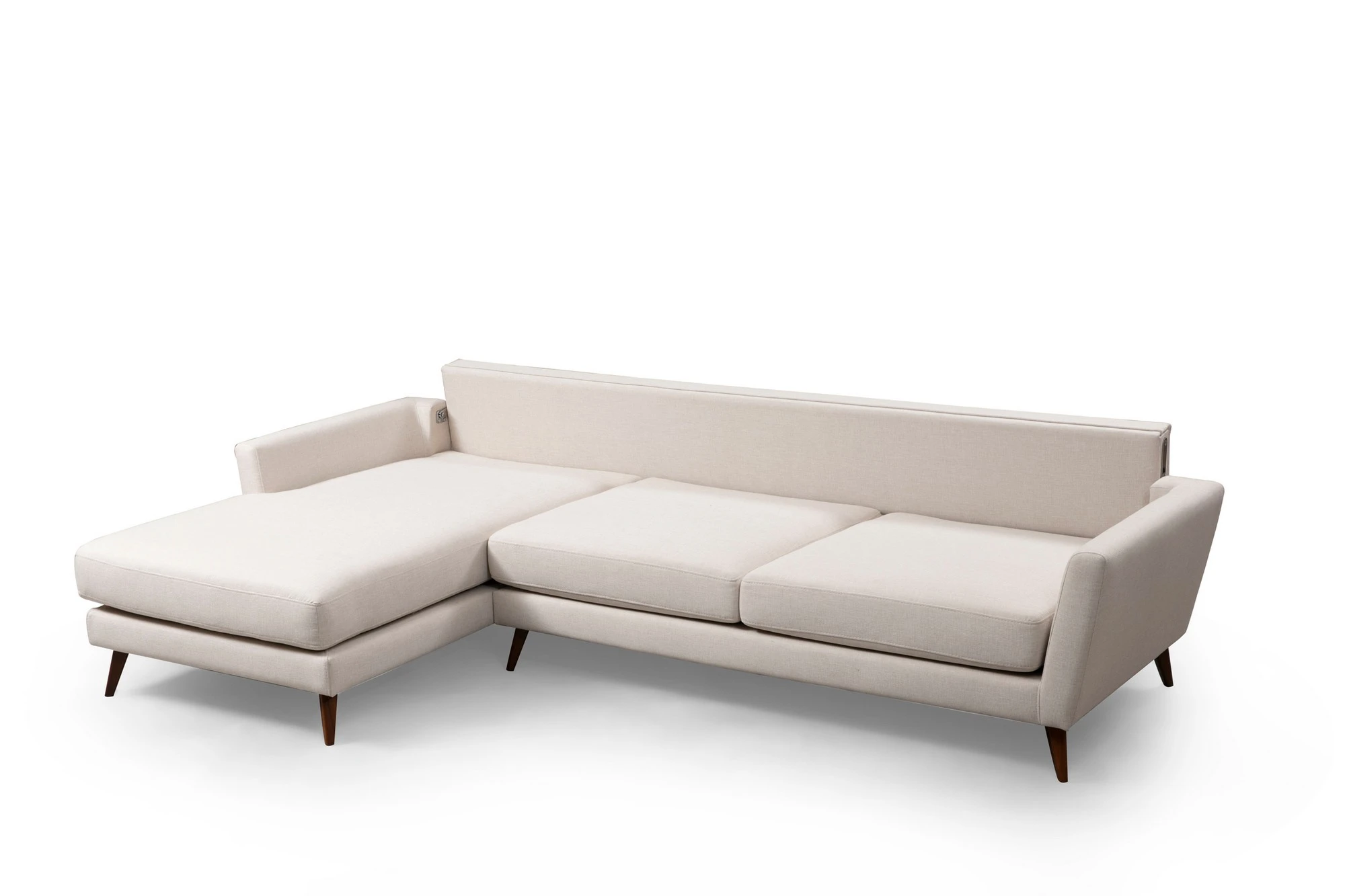Kampinė sofa-lova Hanah Home Mayorka, smėlio spalvos, 93 x 85 x 303