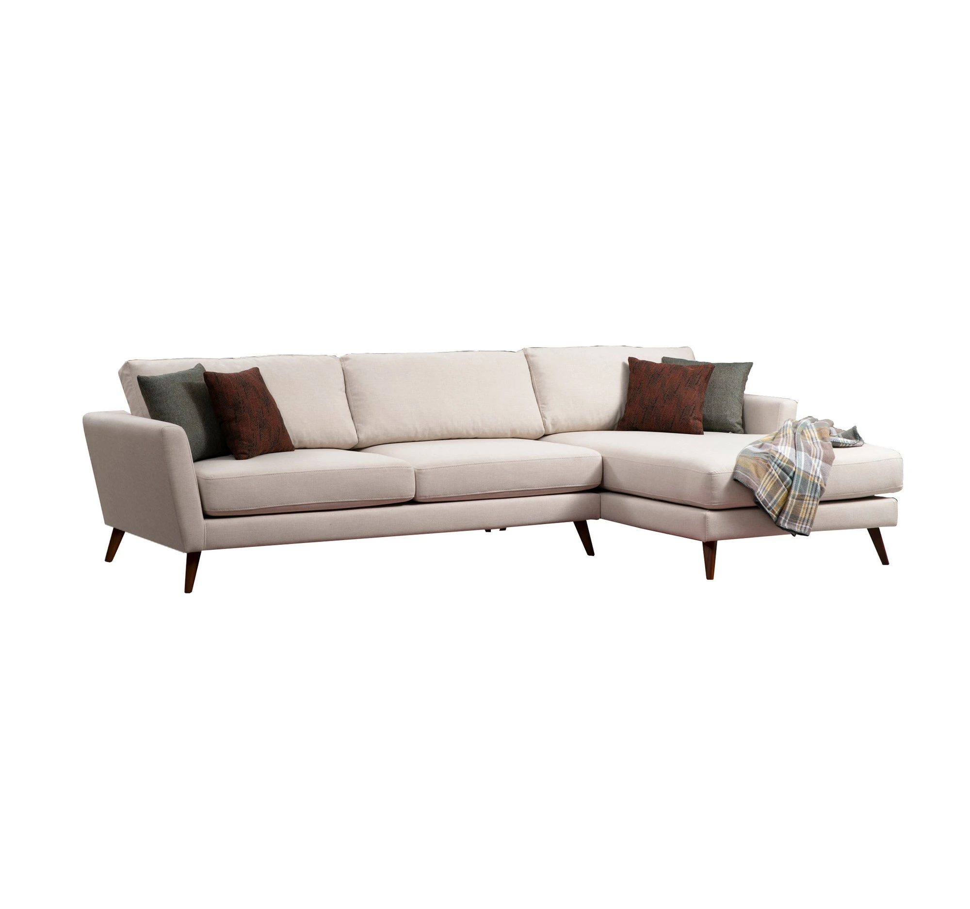 Kampinė sofa-lova Hanah Home Mayorka, smėlio spalvos Ruda, 93 x 85 x 303