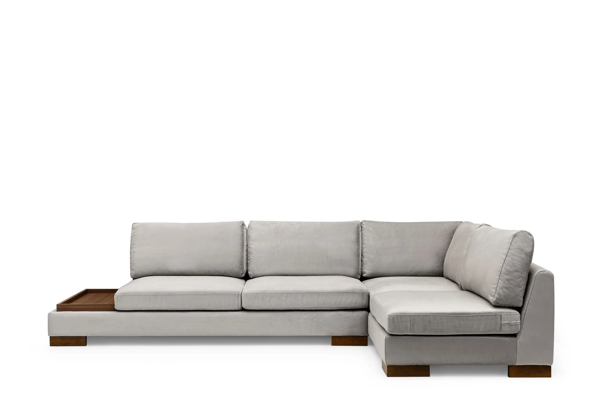 Kampinė sofa Hanah Home Tulip, šviesiai pilka, 97 x 80 x 313