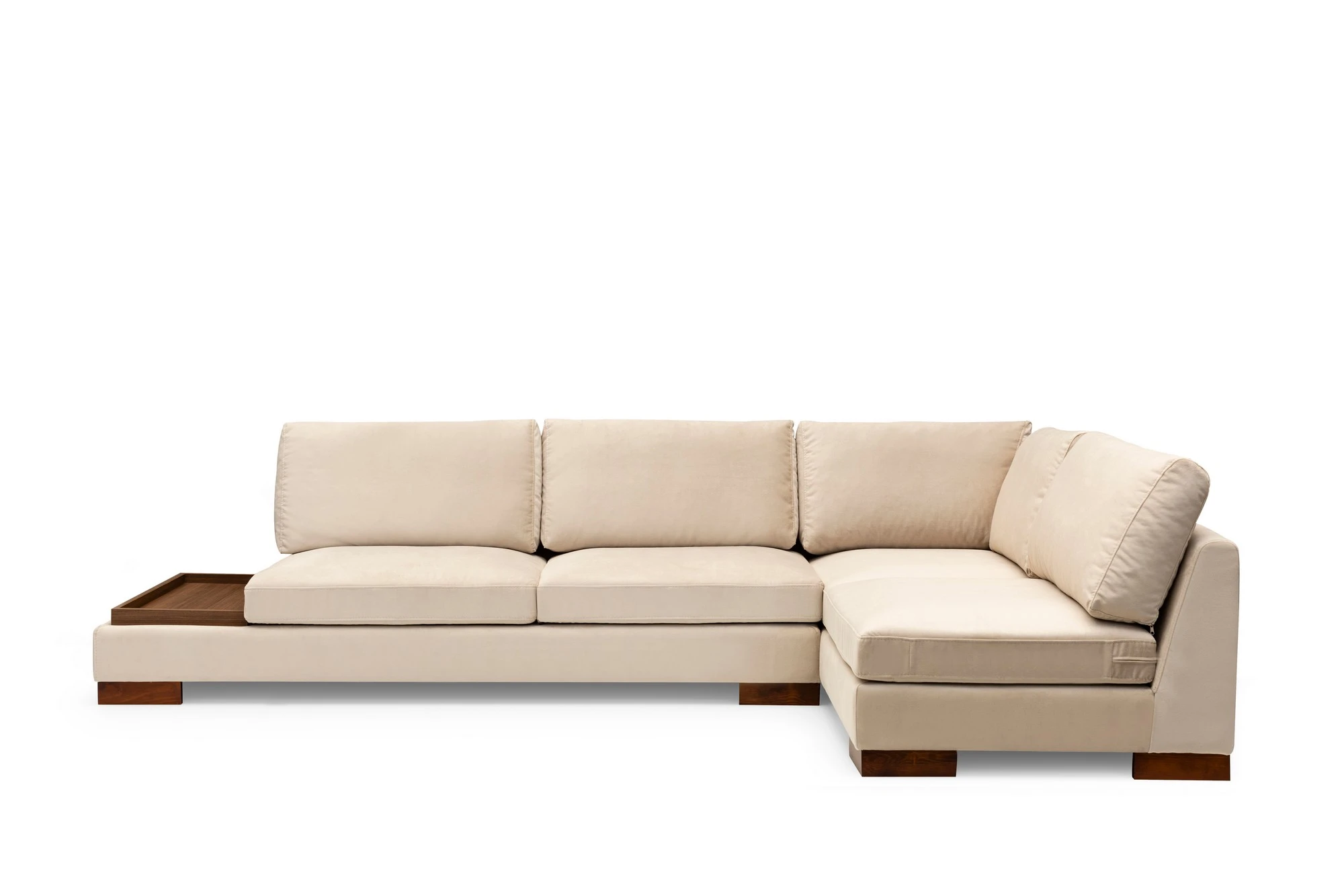 Kampinė sofa Hanah Home Tulip, smėlio spalvos, 97 x 80 x 313