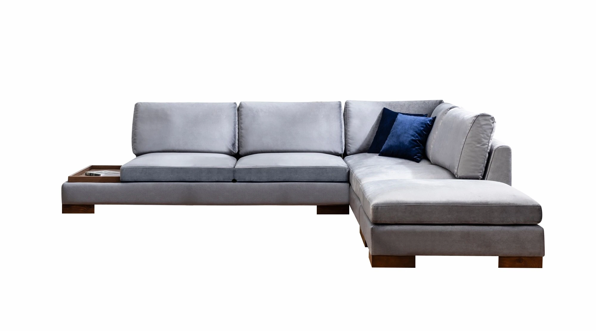 Kampinė sofa Hanah Home Tulip, tamsiai pilka, 97 x 80 x 313