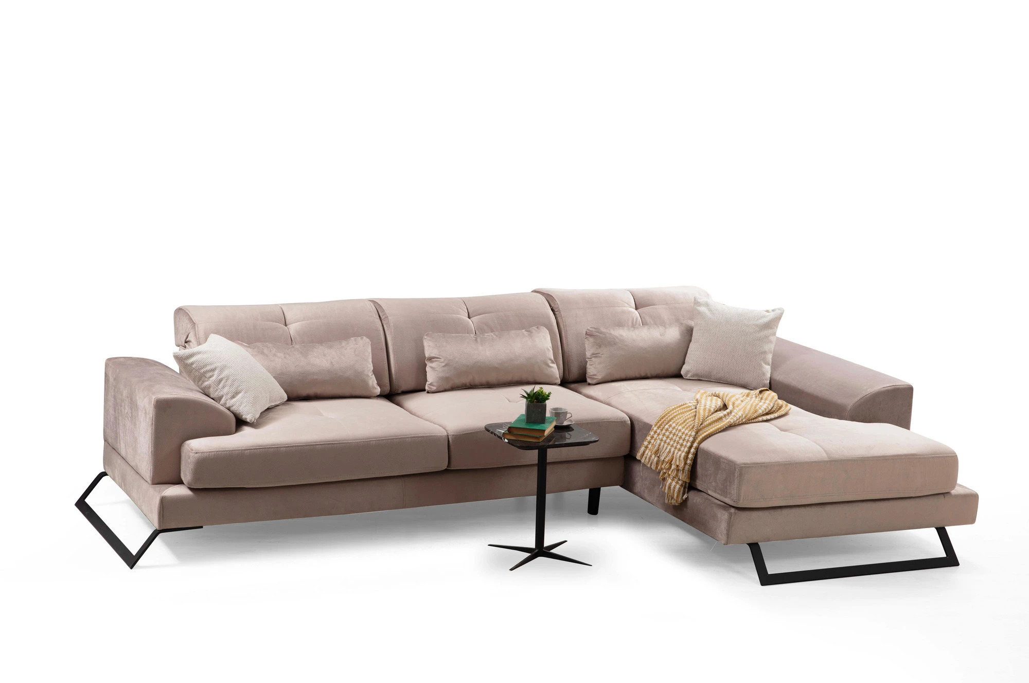 Kampinė sofa Hanah Home Frido, smėlio spalvos, 100 x 92 x 308