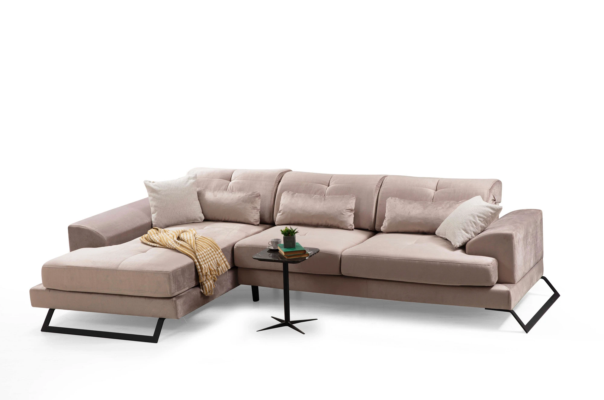 Kampinė sofa Hanah Home Frido, smėlio spalvos, 100 x 92 x 190