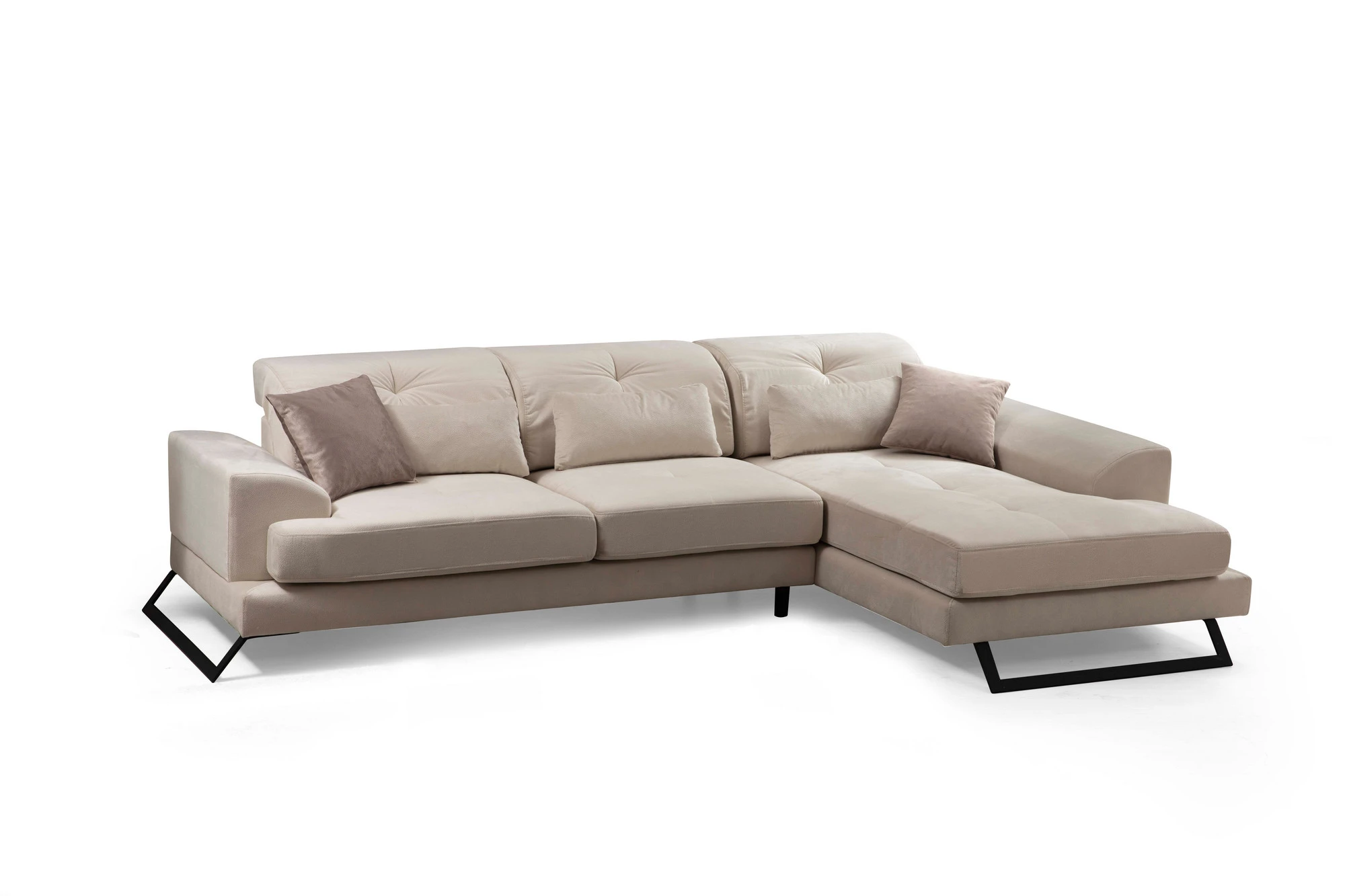 Kampinė sofa Hanah Home Frido, Ecru, 100 x 92 x 190