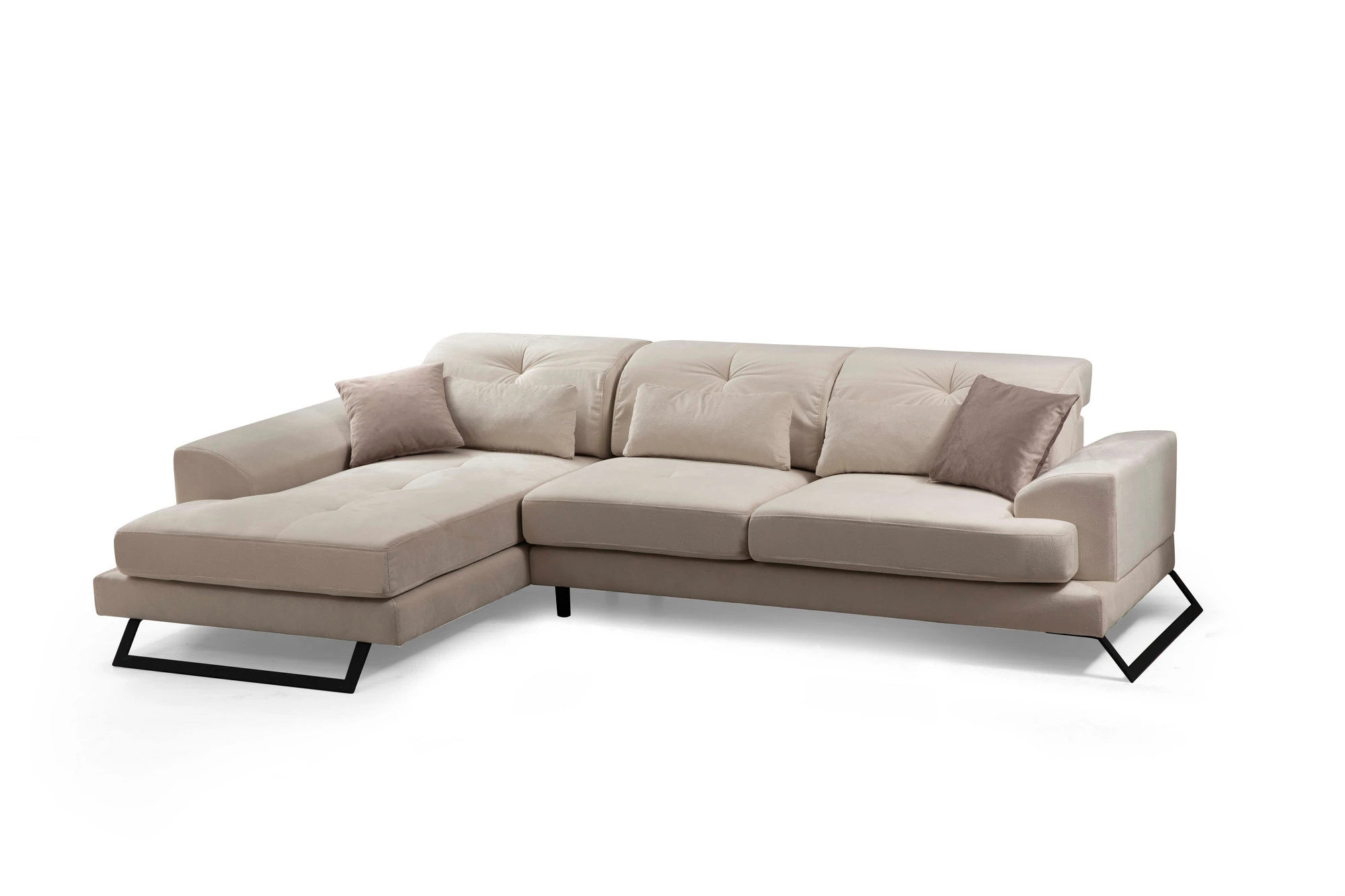 Kampinė sofa Hanah Home Frido, Ecru, 100 x 92 x 304