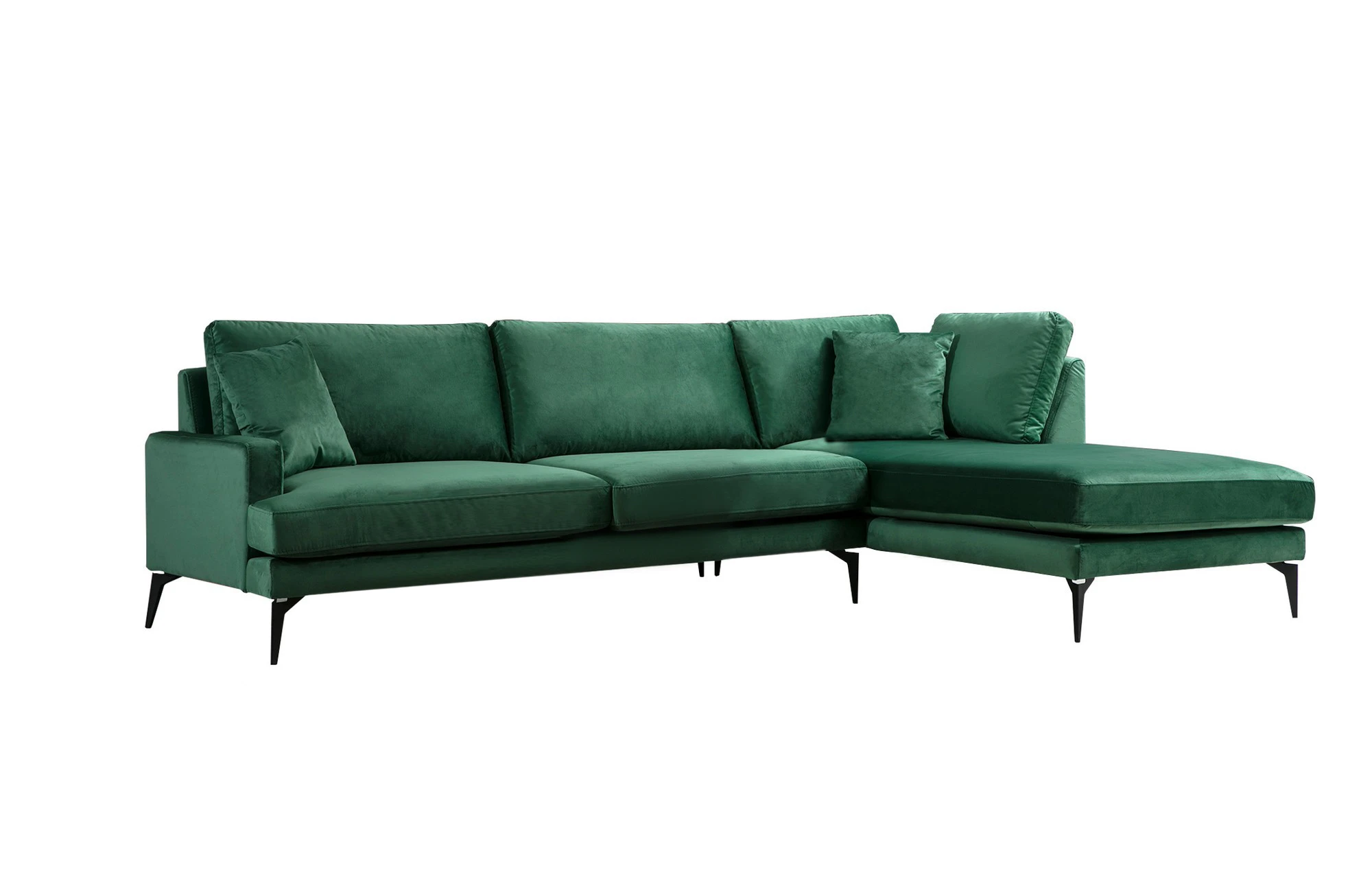 Kampinė sofa Hanah Home Papira, žalia, 90 x 88 x 283