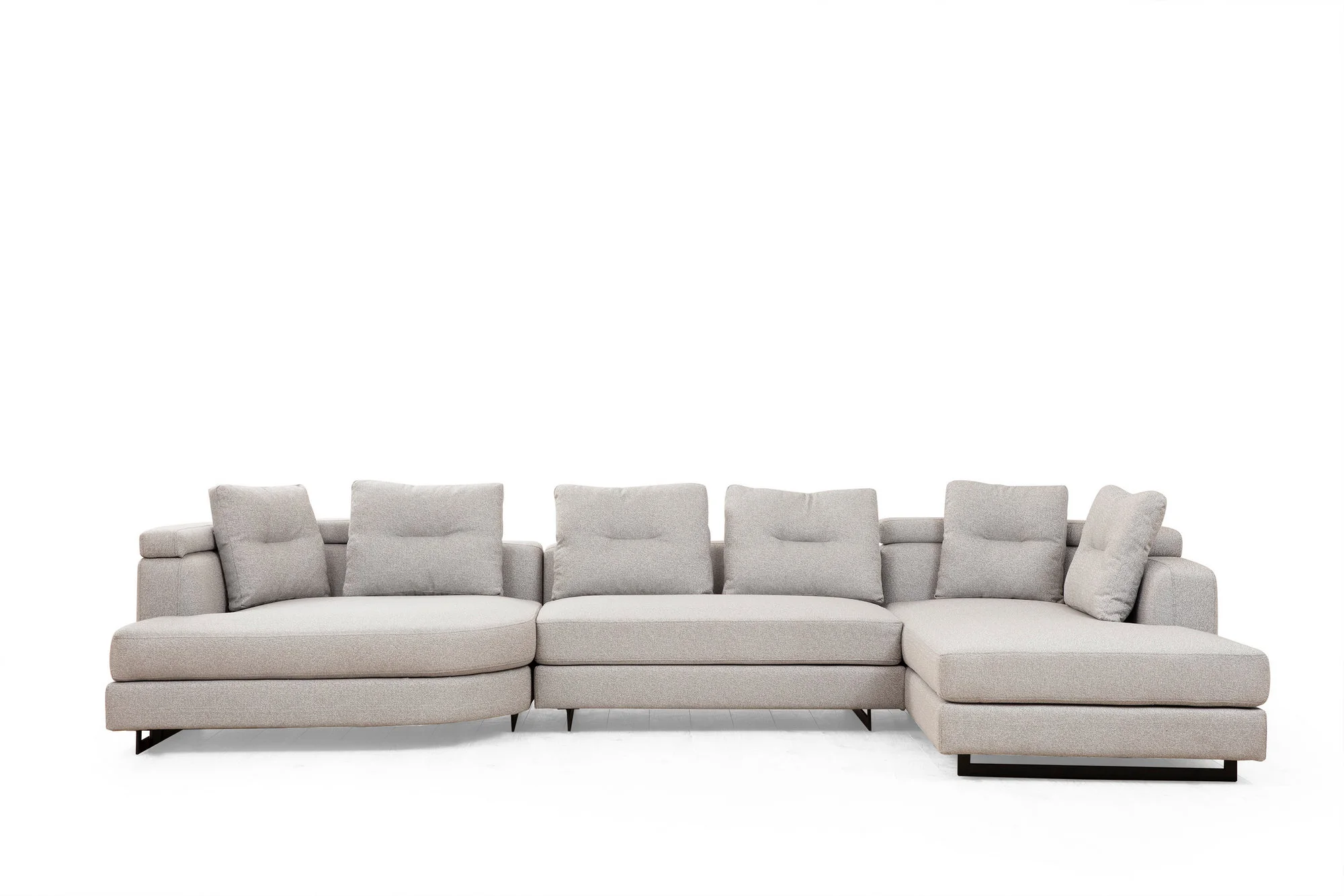 Kampinė sofa Hanah Home Padova kampinė, šviesiai pilka, 100 x 70 x 385