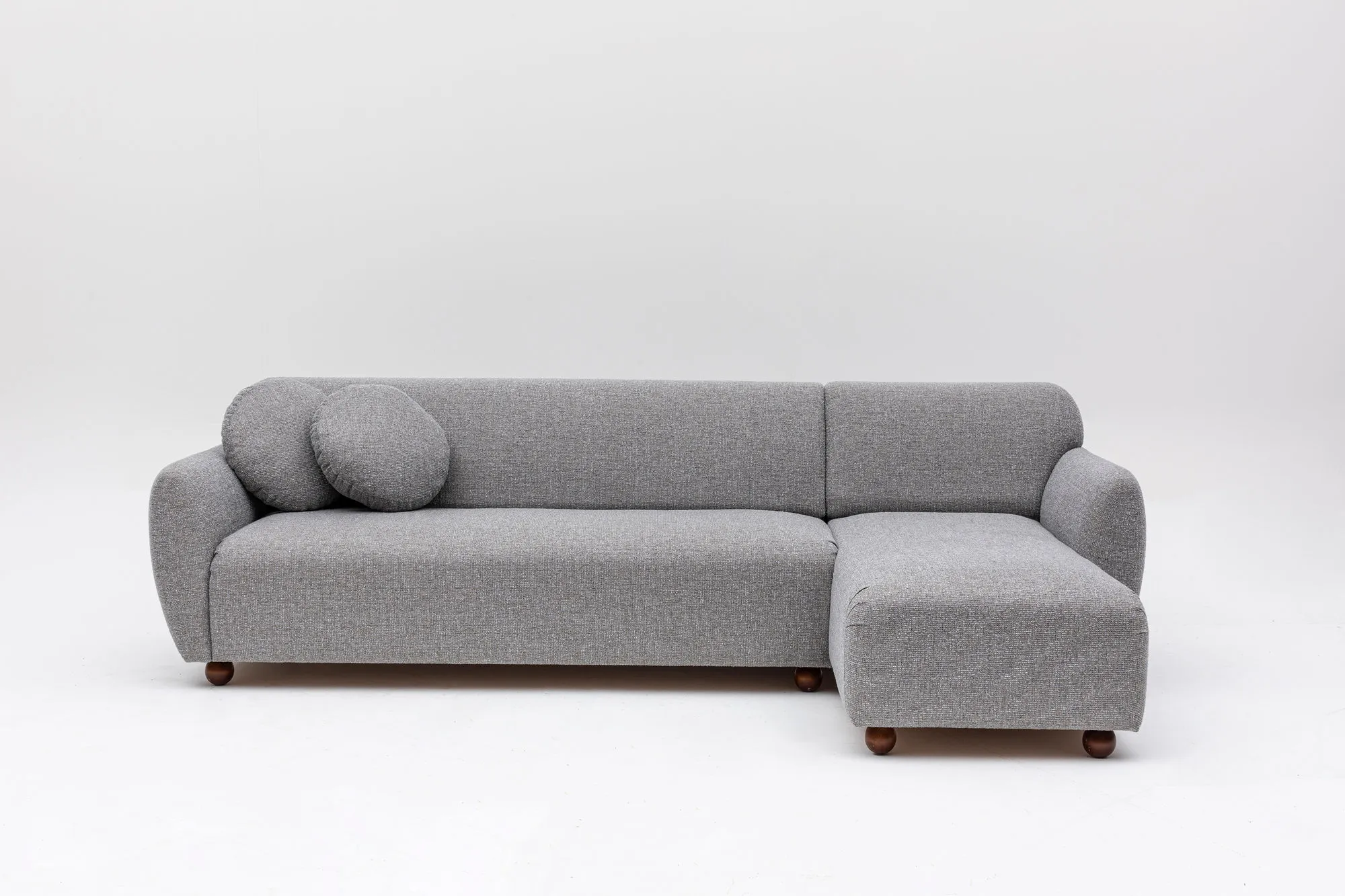 Kampinė sofa Hanah Home Eddy, šviesiai pilka, 93 x 86 x 273