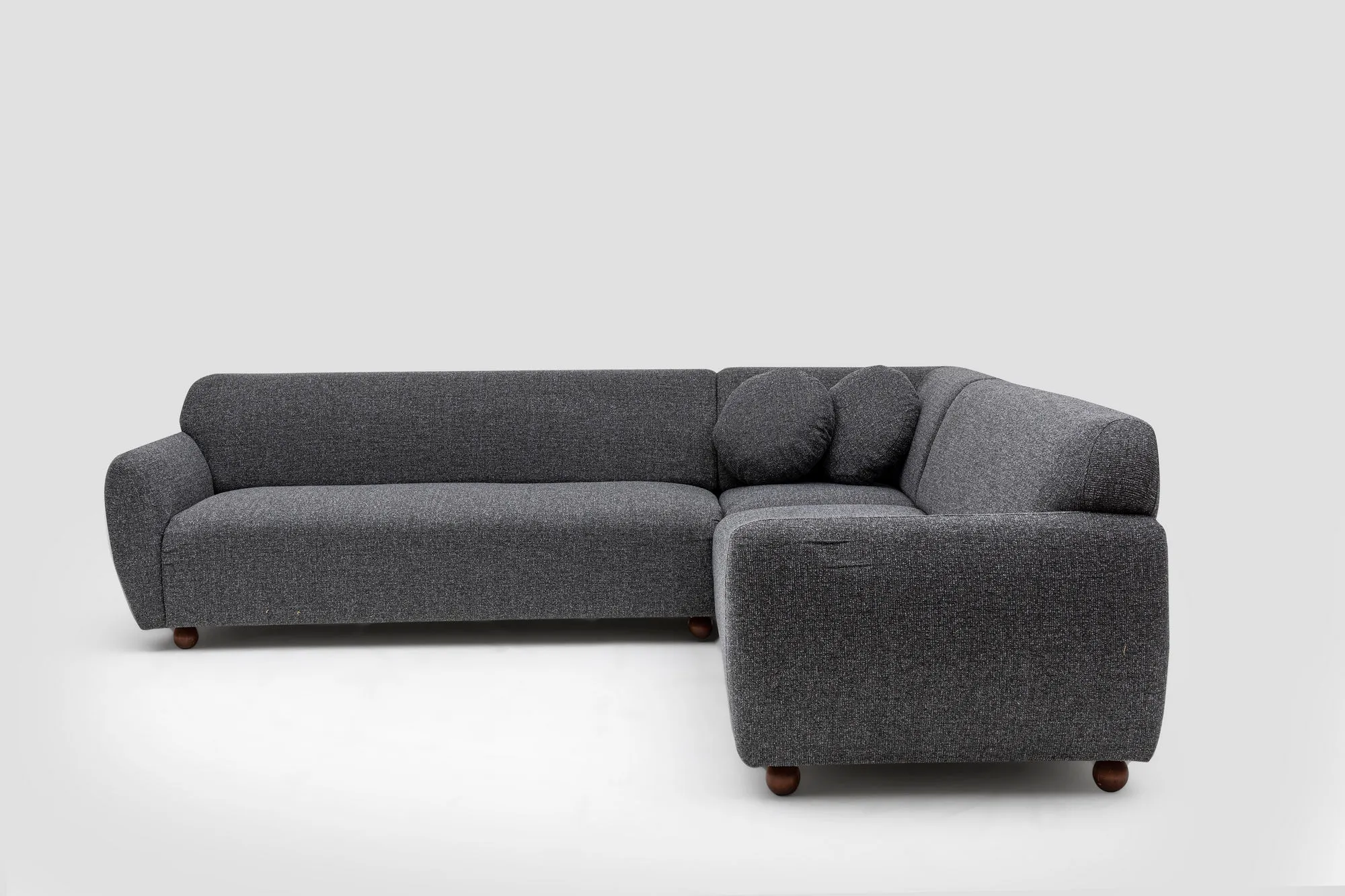 Kampinė sofa Hanah Home Eddy, tamsiai pilka, 93 x 86 x 280