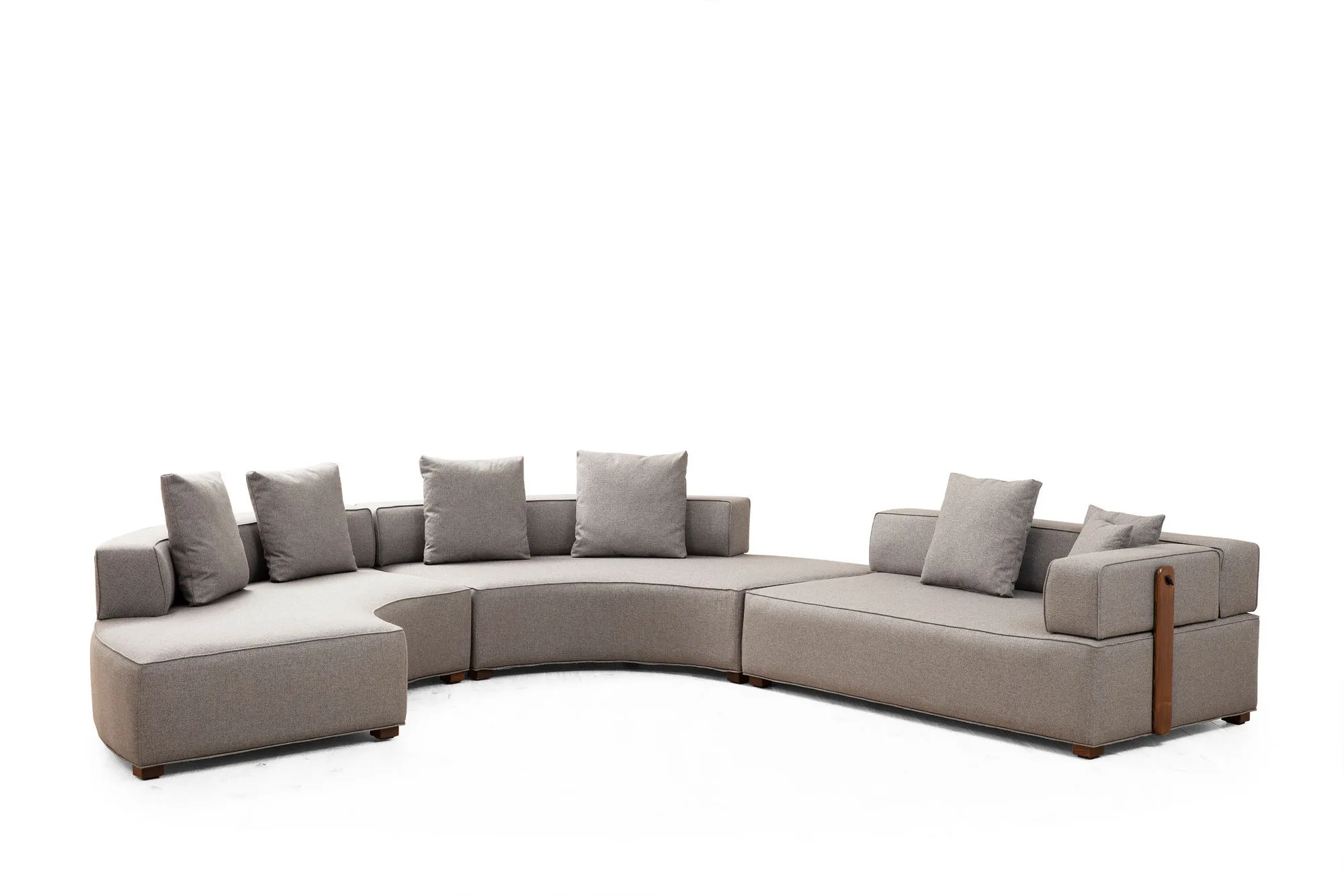 Kampinė sofa Hanah Home Gondol, pilka, 105 x 70 x 300