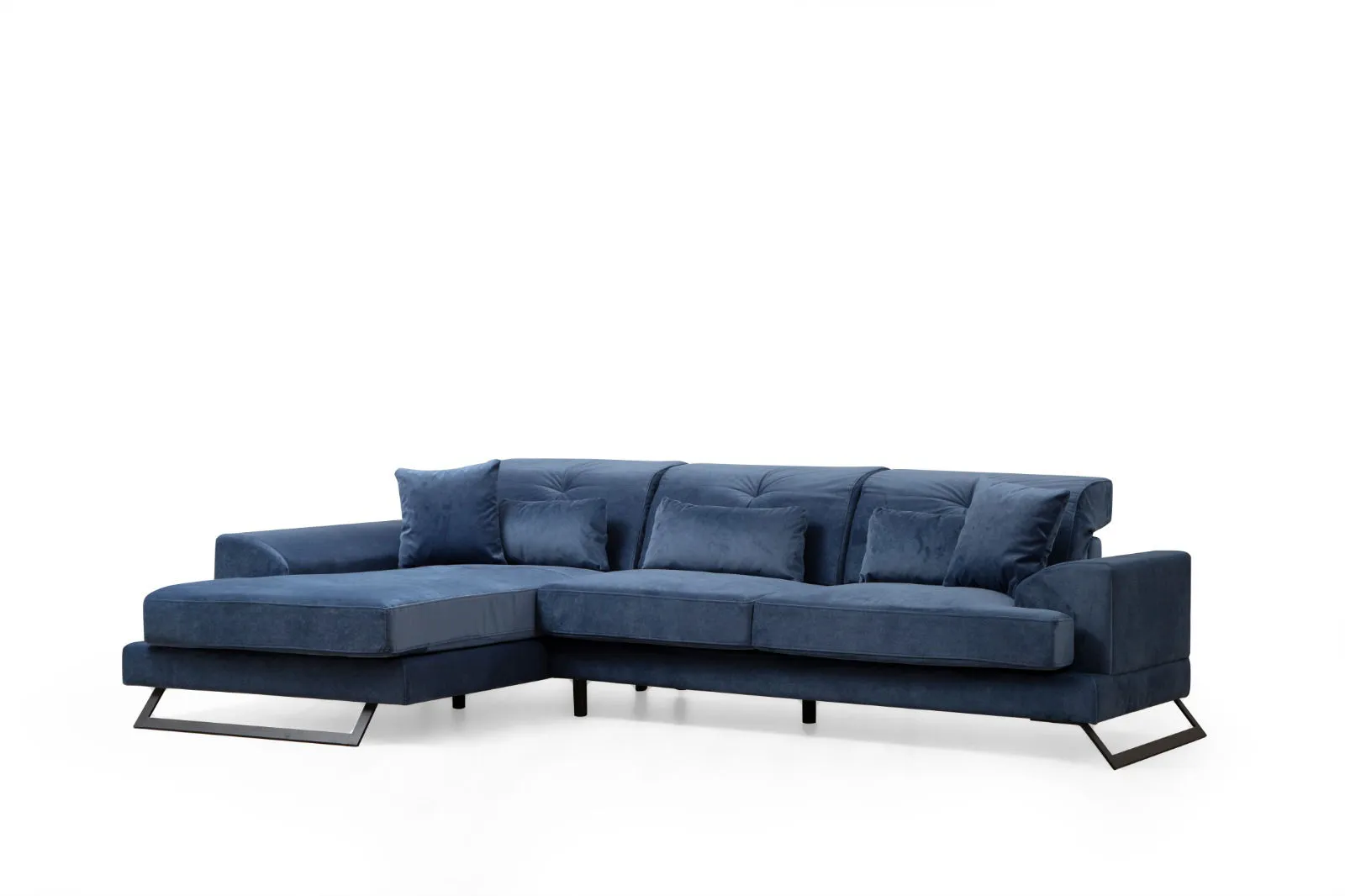 Kampinė sofa Hanah Home Frido, tamsiai mėlyna, 100 x 92 x 190
