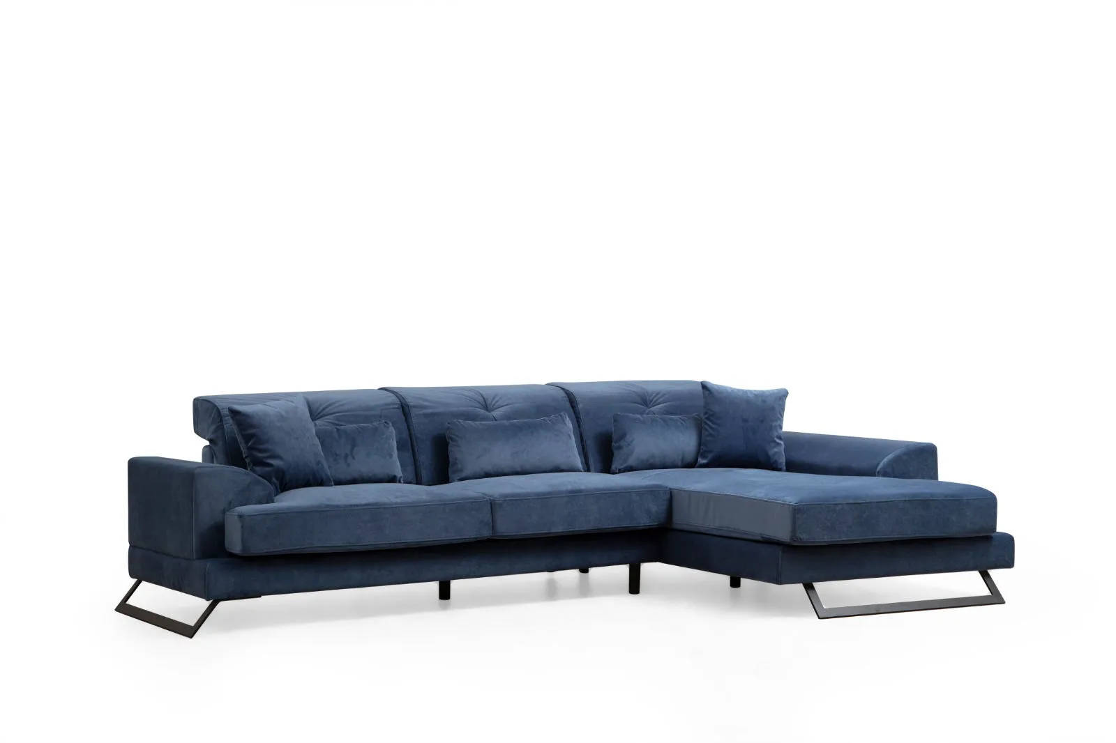 Kampinė sofa Hanah Home Frido, tamsiai mėlyna, 100 x 92 x 304