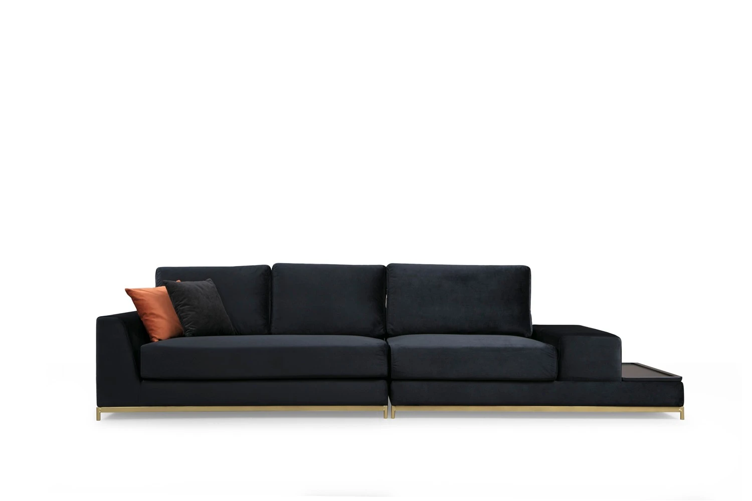 Keturių vietų sofa Hanah Home Line, juoda Auksinis, 102 x 84 x 320