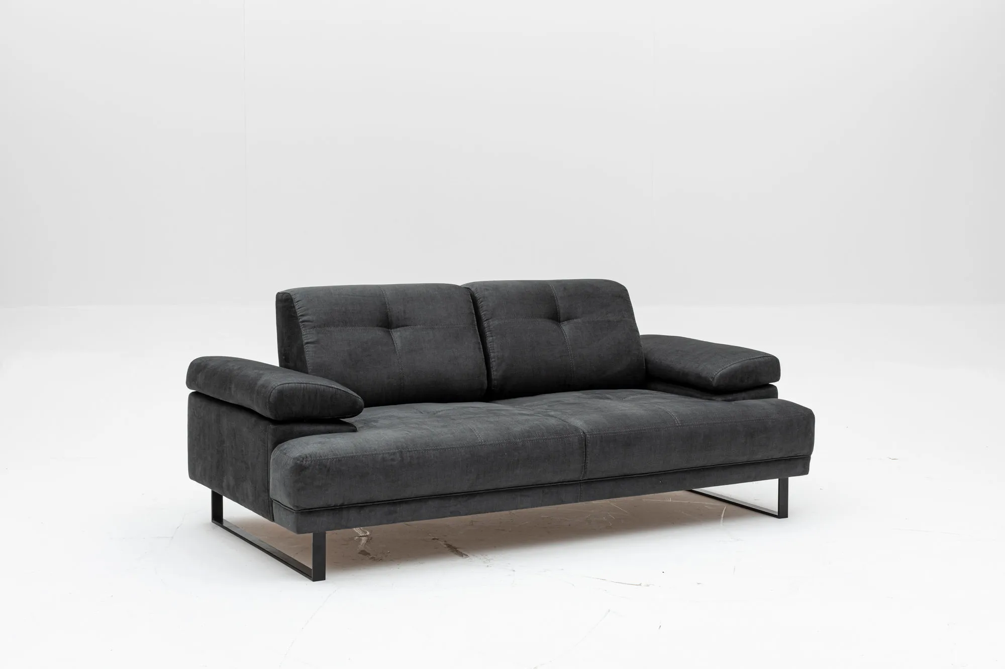Dvivietė sofa-lova Hanah Home Mustang, antracitas, 99 x 83 x 199
