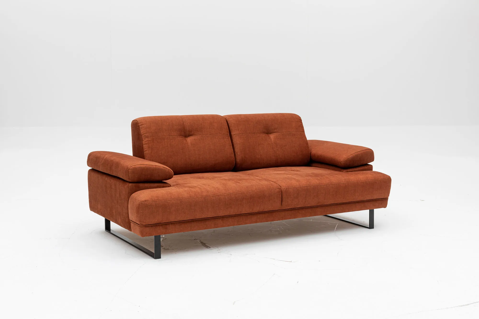 Dvivietė sofa-lova Hanah Home Mustang, oranžinė, 99 x 83 x 199