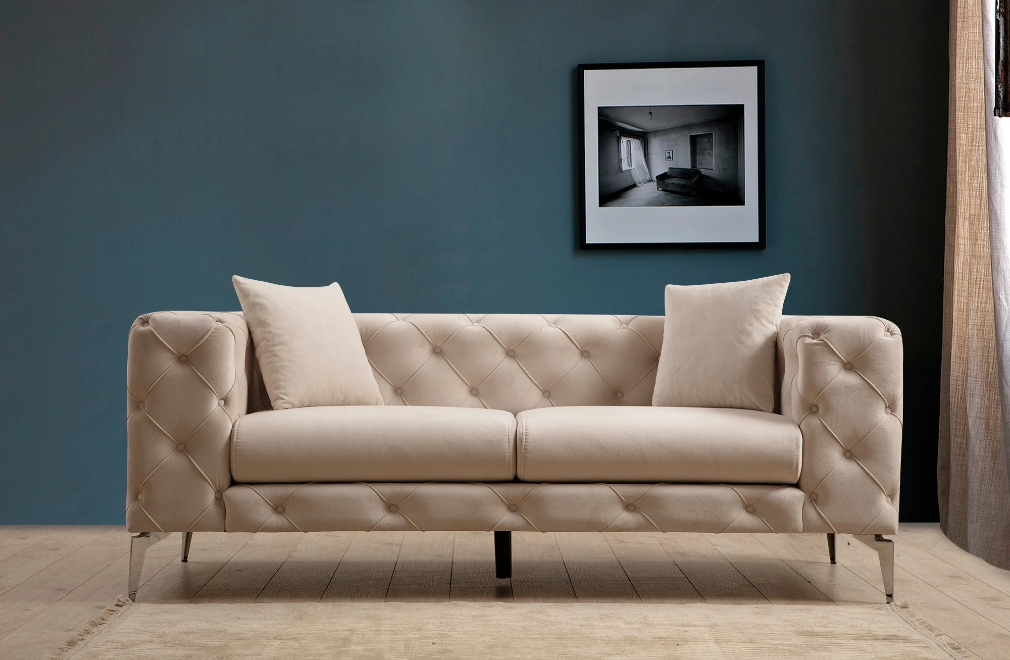 Dvivietė sofa Hanah Home Como, Ecru, 197 x 73 x 90