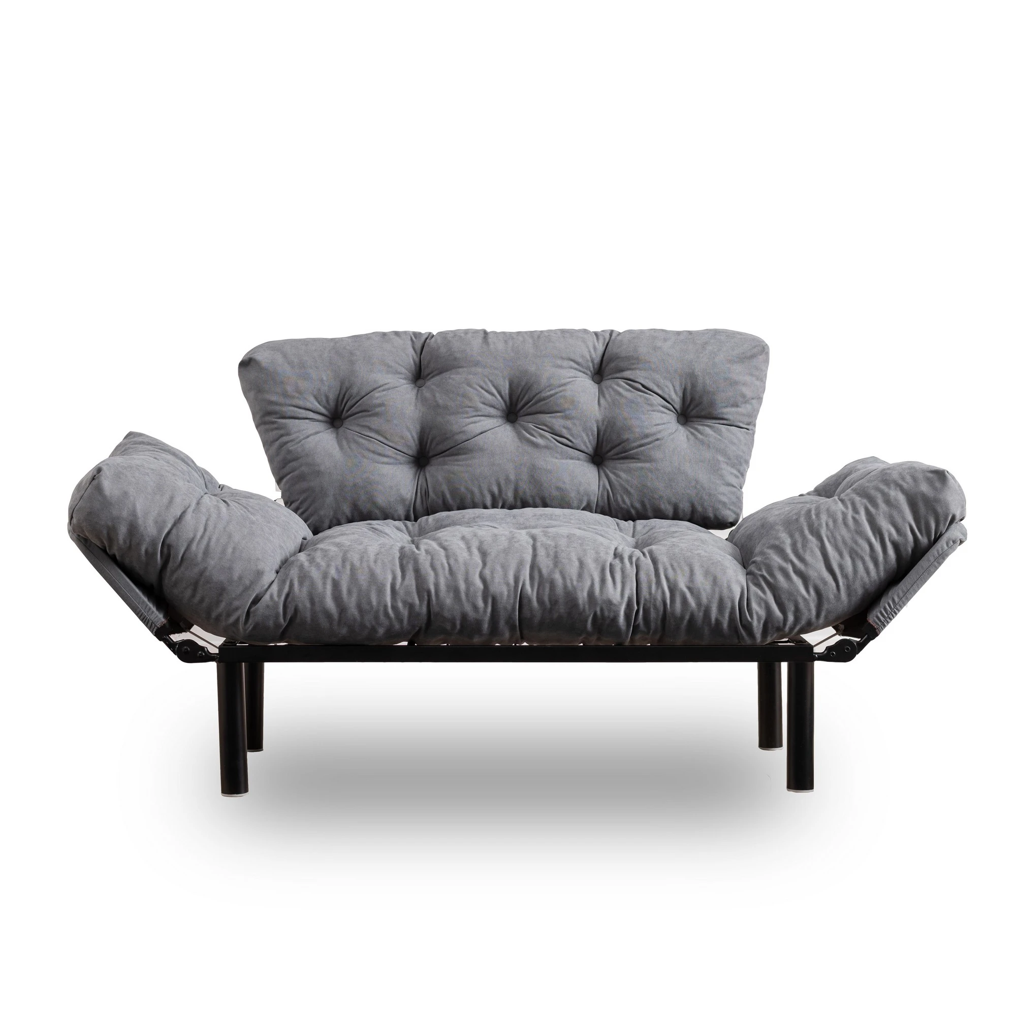 Dvivietė sofa-lova Hanah Home Nitta , pilka, 155 x 85 x 70