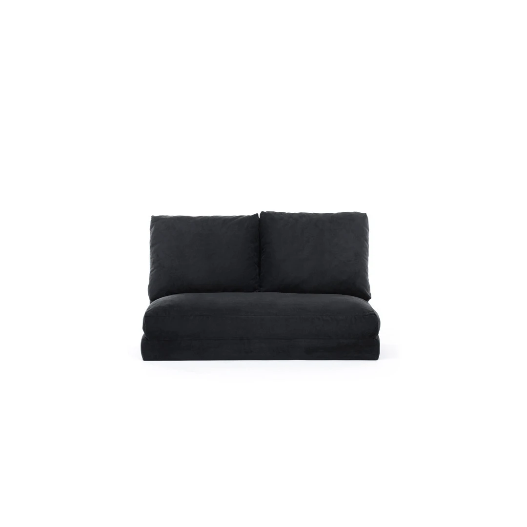 Dvivietė sofa-lova Hanah Home Taida , juoda, 68 x 120 x 26