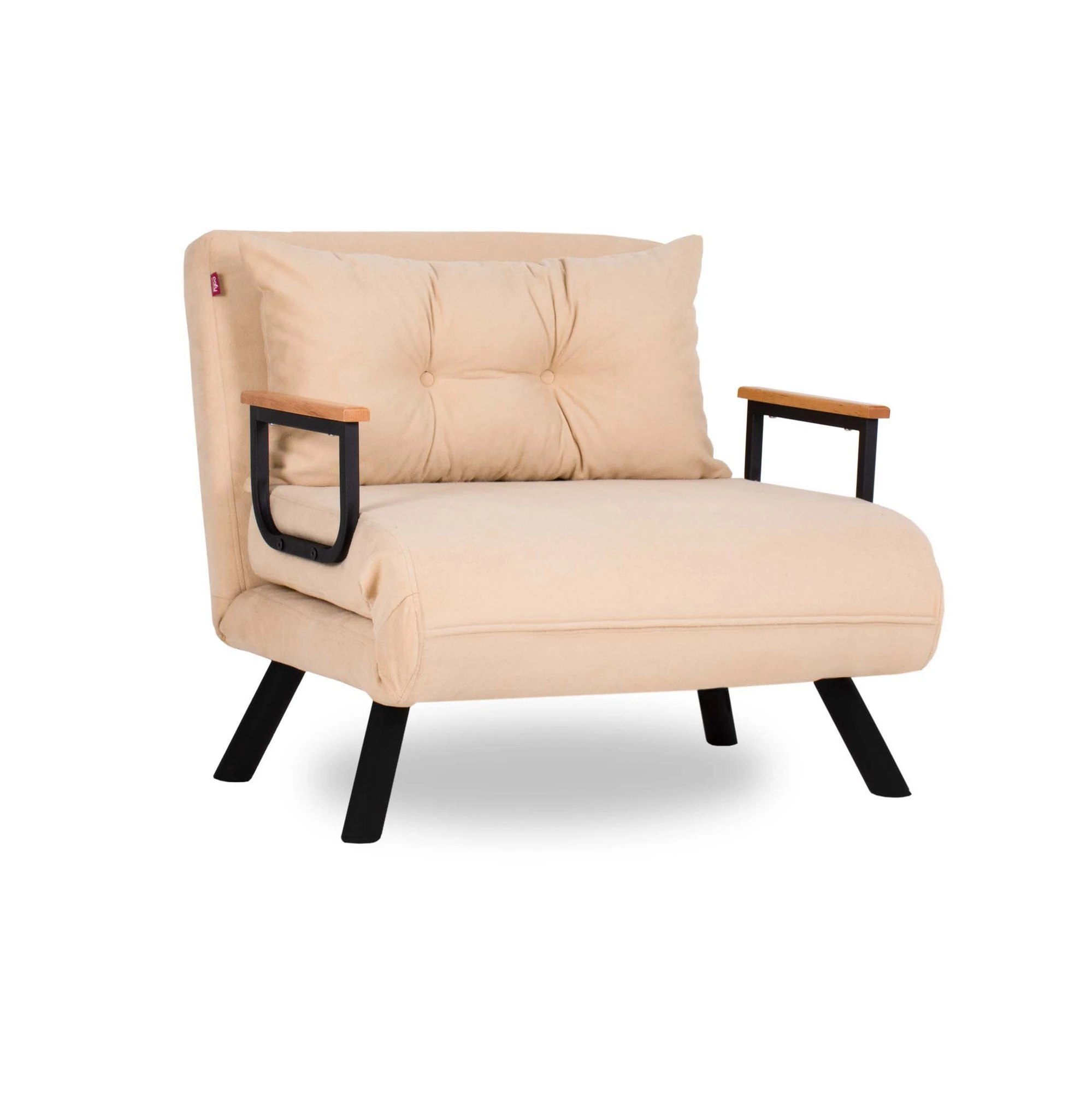 Vienvietė sofa-lova Hanah Home Sando, kreminė, 40 x 40 x 5