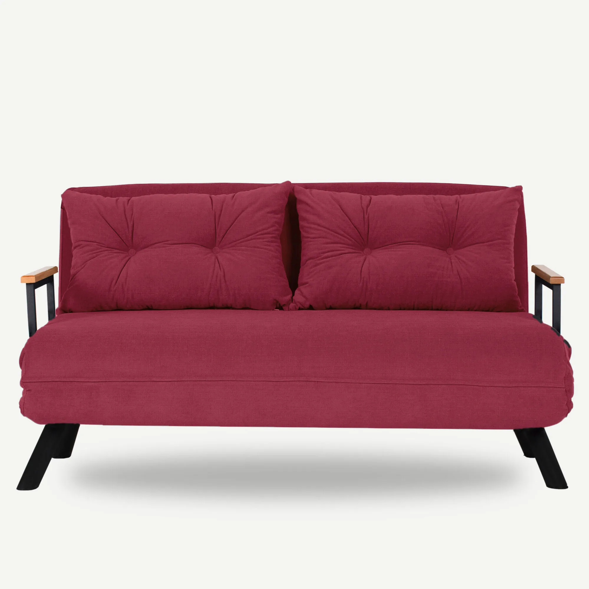 Dvivietė sofa-lova Hanah Home Sando, kaštoninė, 120 x 40 x 60