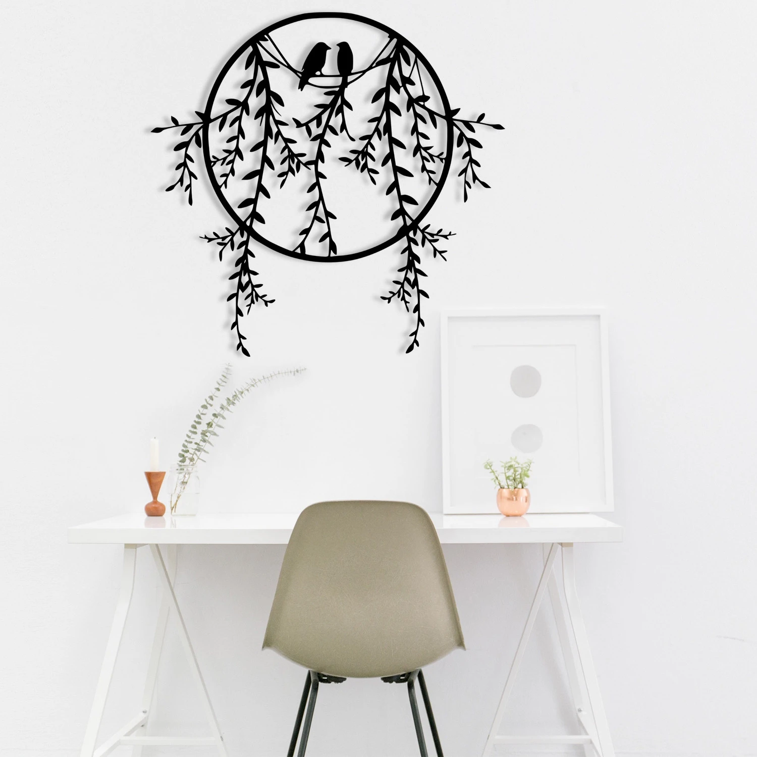 Dekoratyvinis metalinis sienų aksesuaras, Wallxpert, juodas, 45 x 44, cm