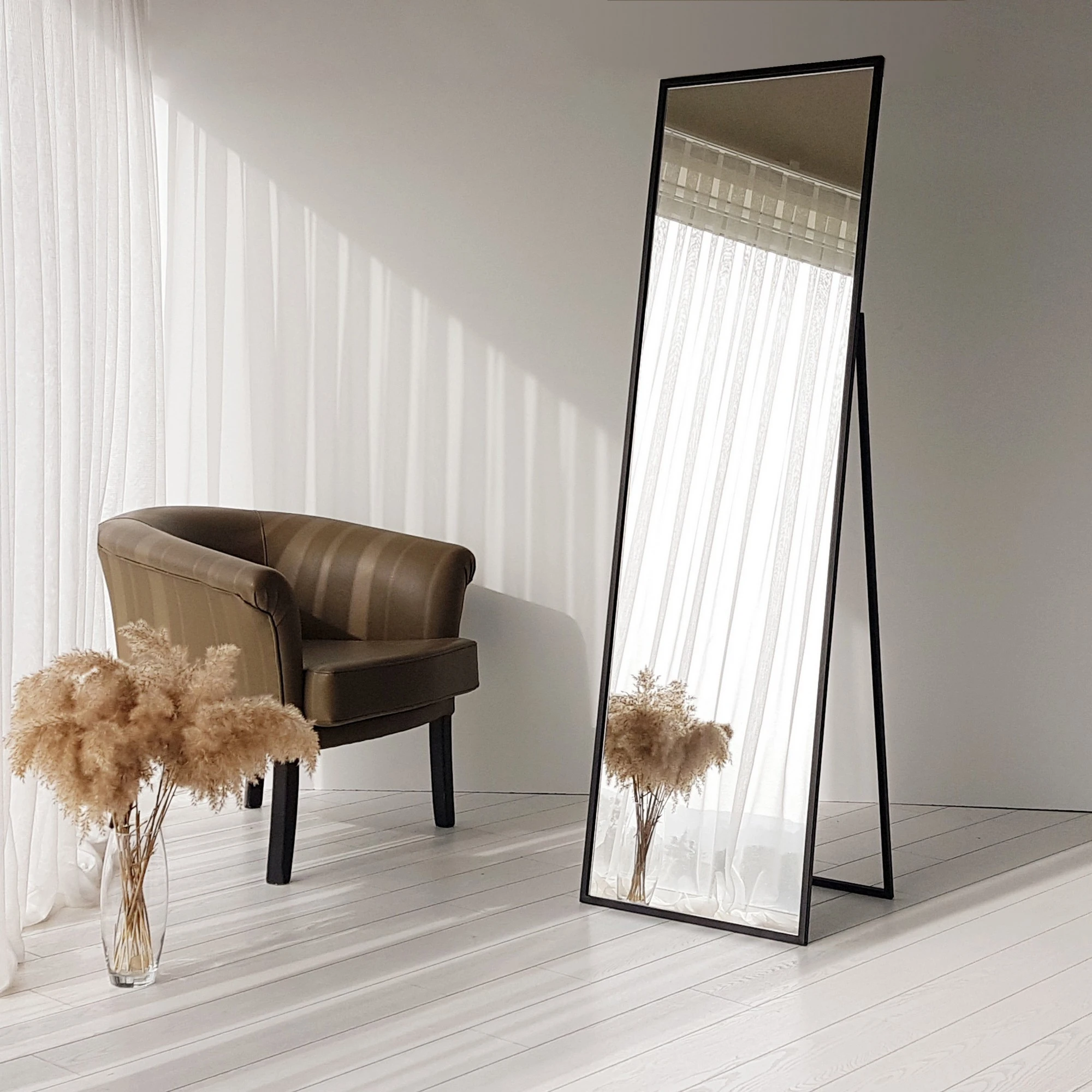 Cheval Mirror, Hanah Home, juodas, 50 x 170 x 60, cm