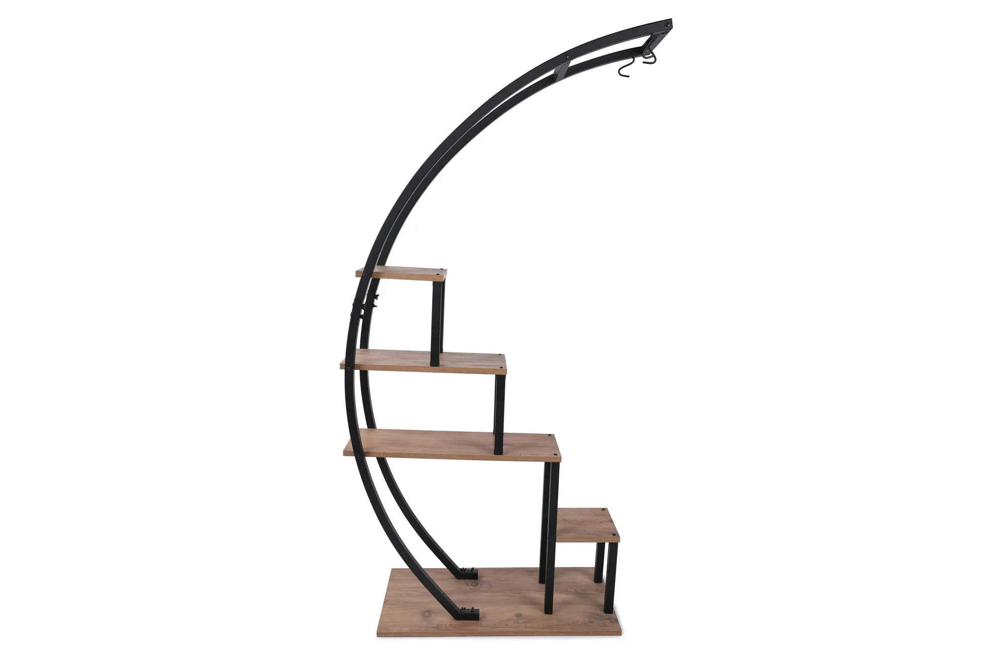 Knygų lentyna, Hanah Home, Atlanto pušis Juoda, 85 x 180 x 35, cm