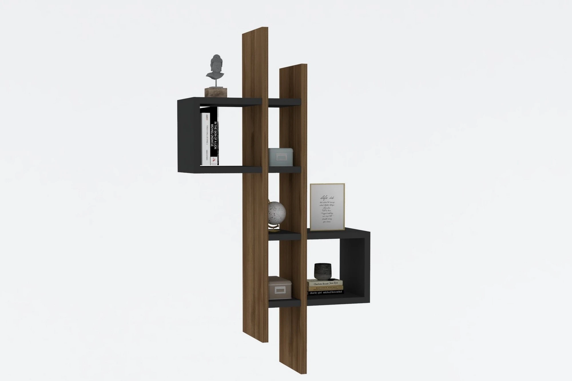 Sieninė lentyna, Hanah Home, ąžuolas Antracitas, 53,8 x 108 x 19,6, cm