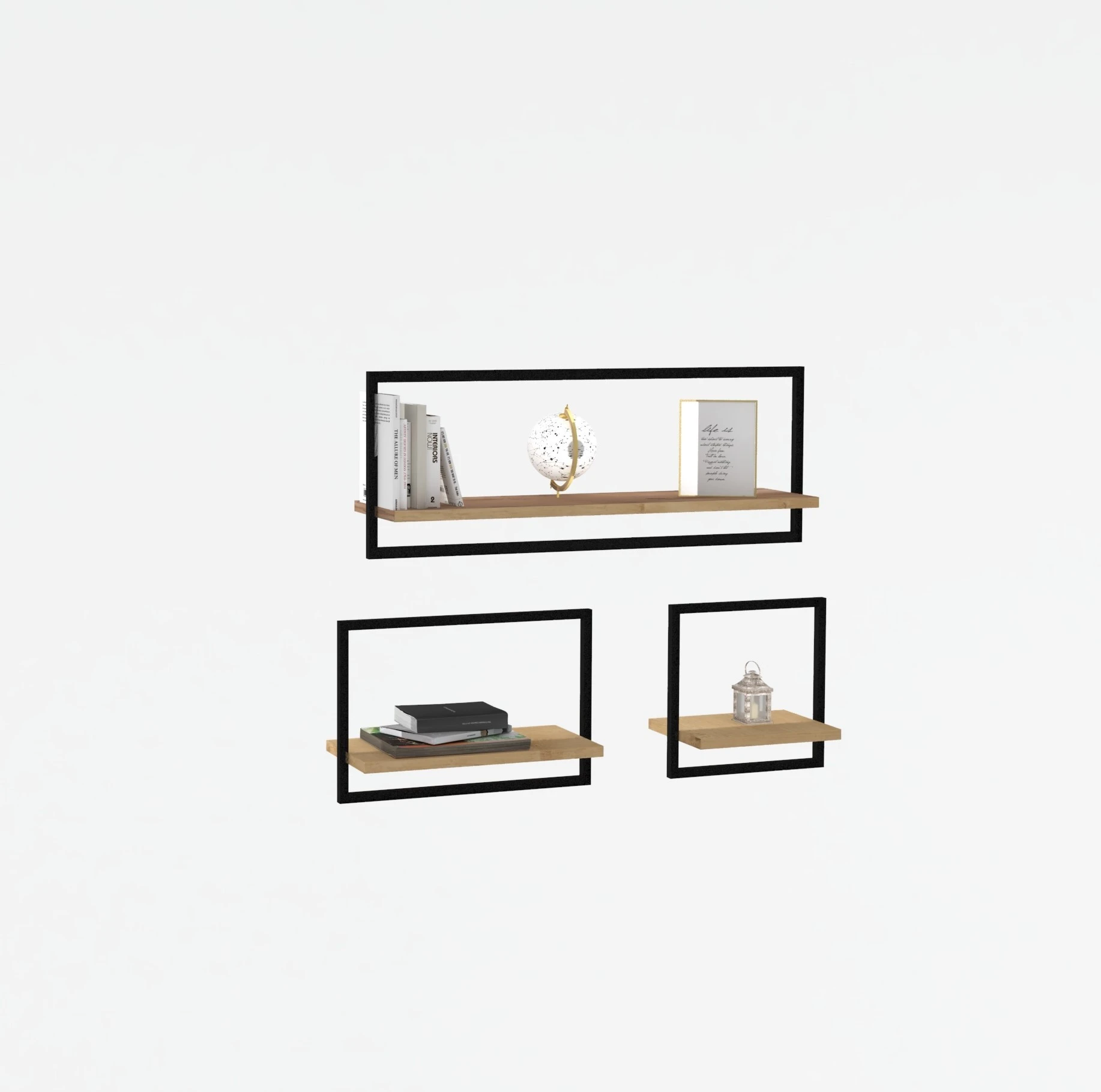 Sieninė lentyna, Hanah Home, Sapphire ąžuolas, 80 x 30 x 20, cm