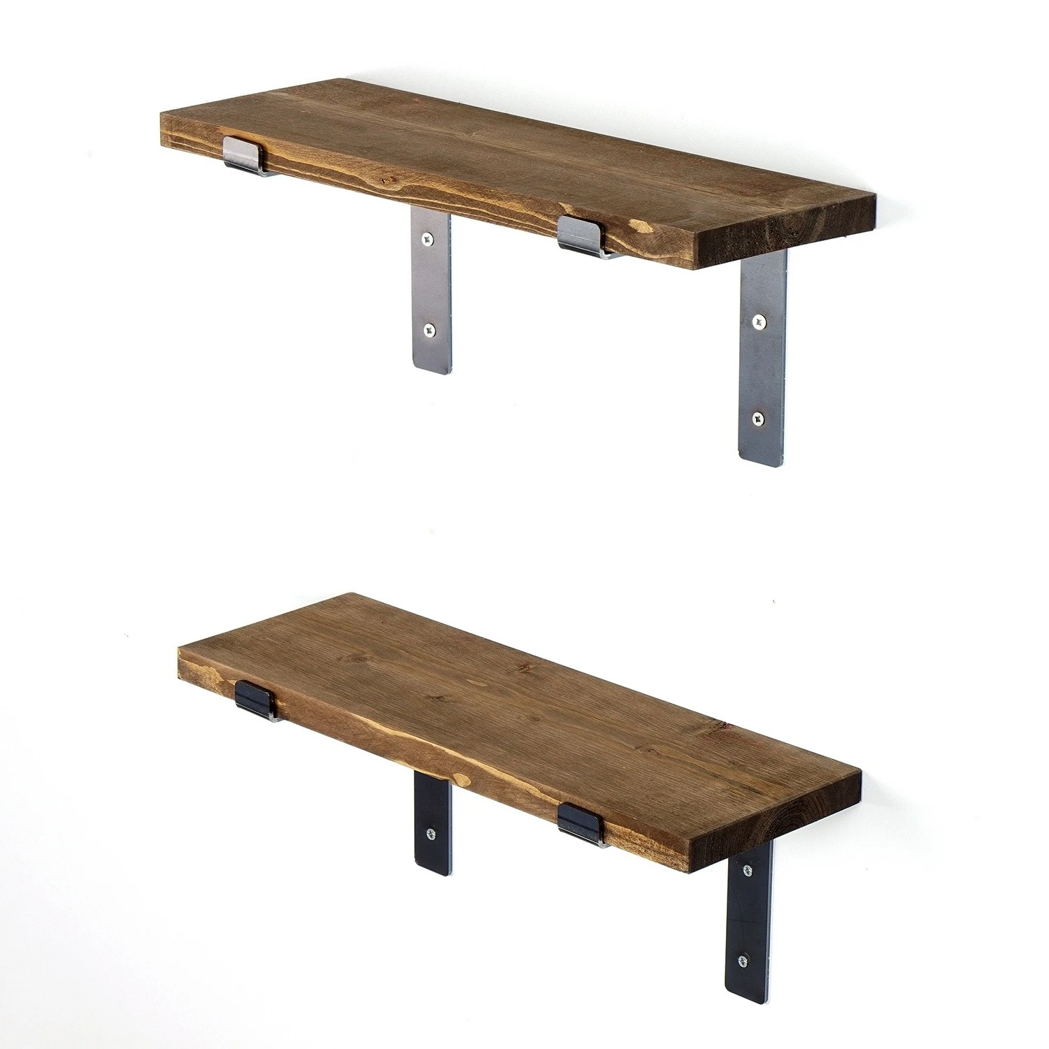 Dekoratyvinė medinė sieninė lentyna, Hanah Home, juoda Riešutas, 40 x 16 x 14, cm