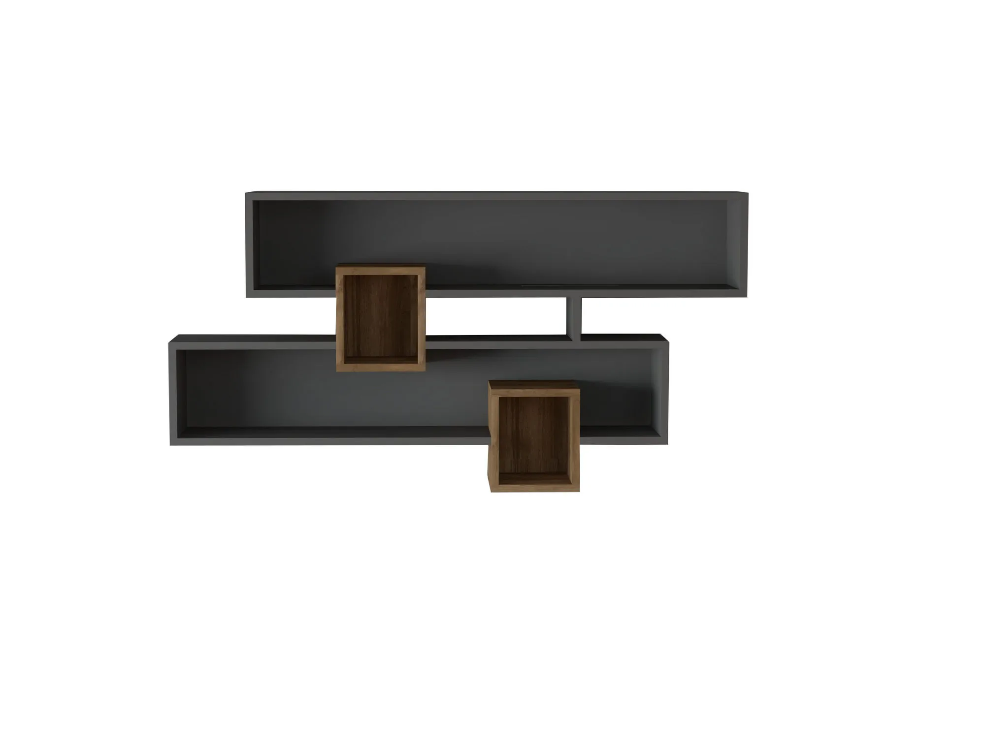 Sieninė lentyna, Hanah Home, graikinis riešutas Antracitas, 120 x 75 x 22, cm