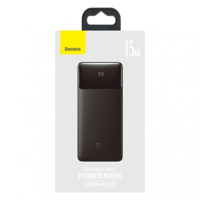 Baseus Power Bank Bipow 20000mAh 2xUSB USB-C 15W juodas