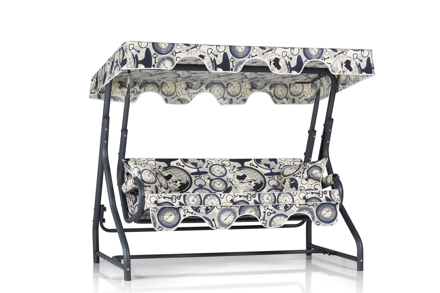 Sodo triguba sūpynės kėdė, Hanah Home, juoda Kremas, 200 x 165 x 110, cm
