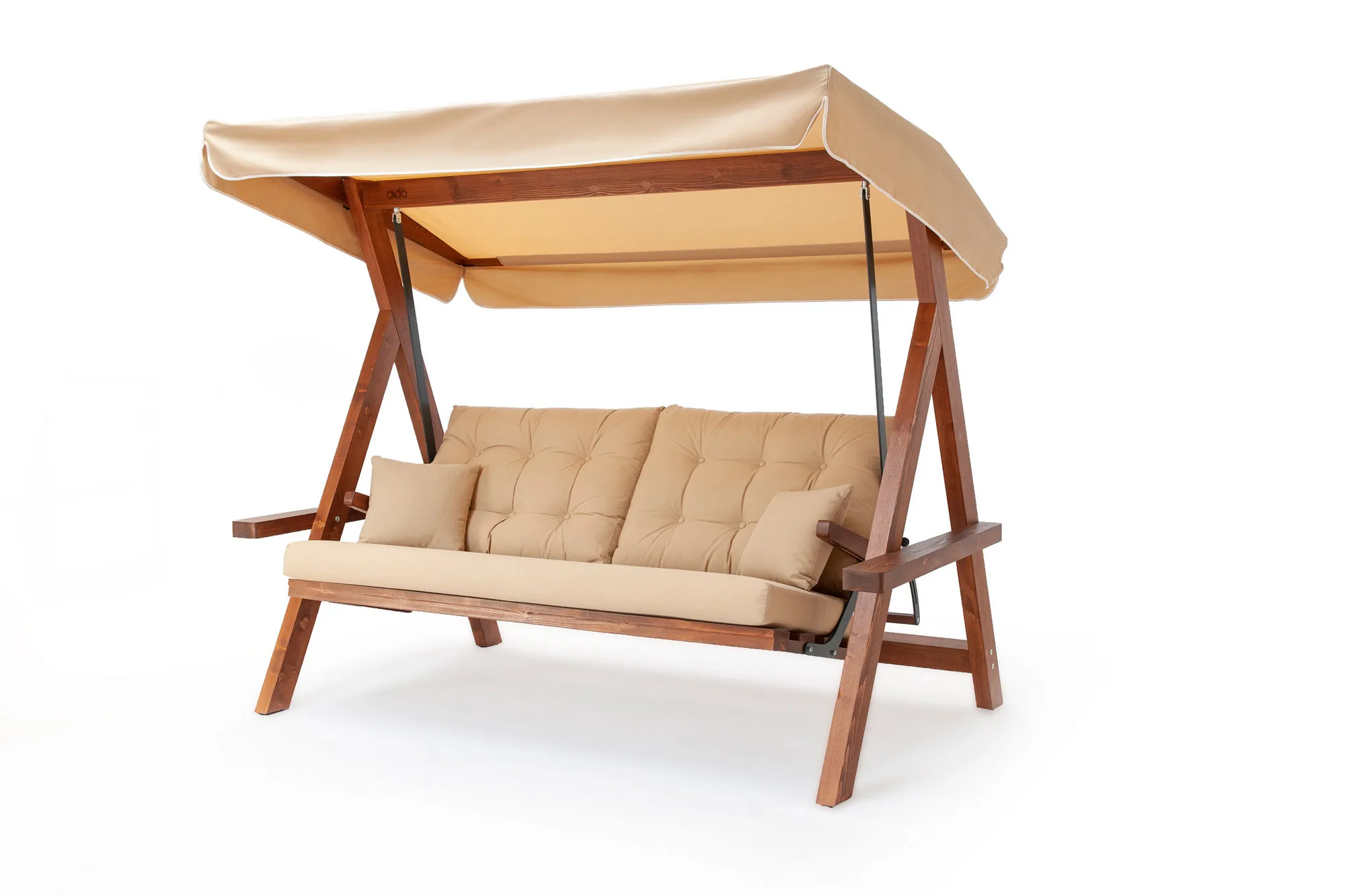 Garden Triple Swing Chair, Hanah Home, Natural Smėlio spalvos, 228 x 190 x 135, cm