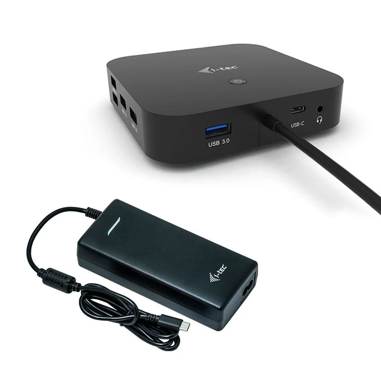 i-tec USB-C dviejų ekranų prijungimo stotis galia 100W + 112W