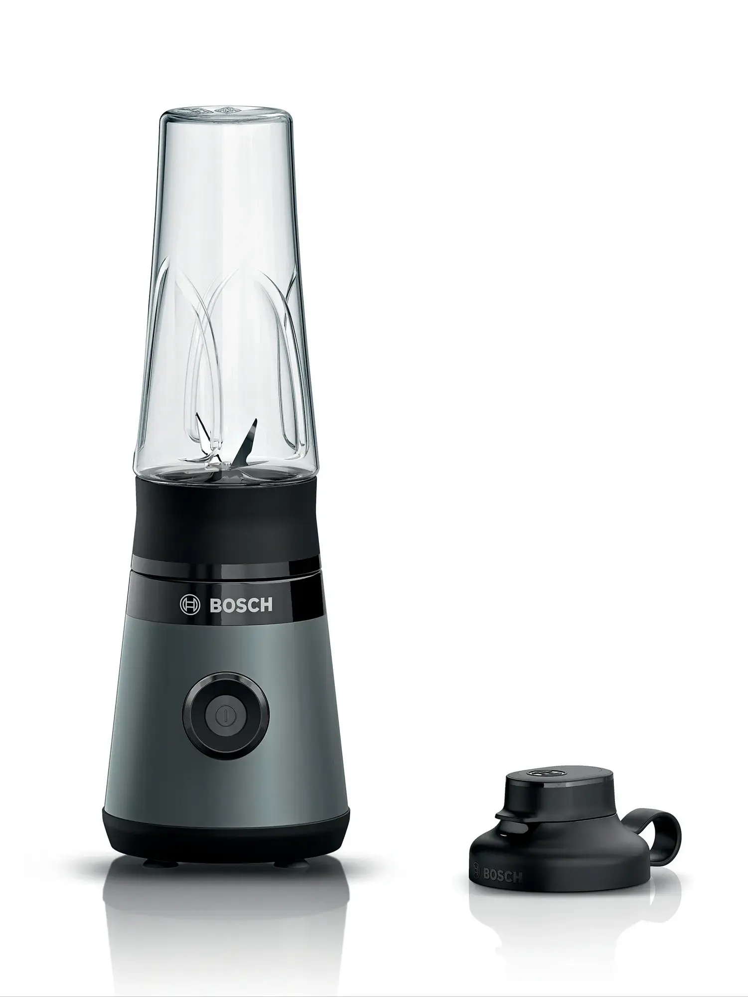 Bosch VitaPower ToGo Smoothie Maker MMB2111S Stalviršis, 450 W, Stiklainio medžiaga Tritan, Stiklainio talpa 0,6 L, Ledo smulkinimas, Sidabras