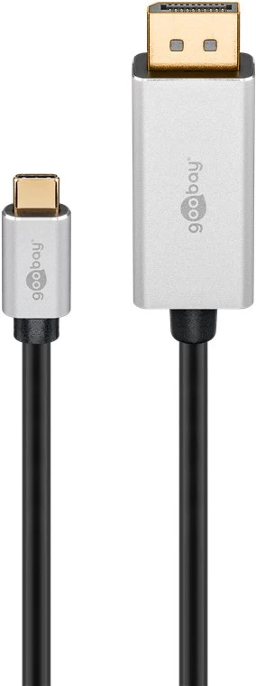 Goobay USB-C to DisplayPort Adapter Cable 	60176 2 m, Silver/Black, DisplayPort, Type-C