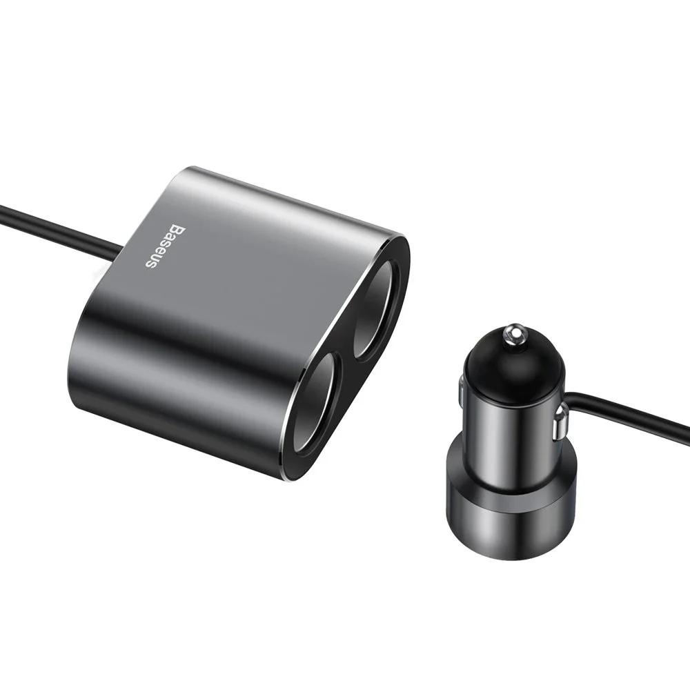 Baseus cigarečių žiebtuvėlio skirstytuvas 2x USB-A 0,60m