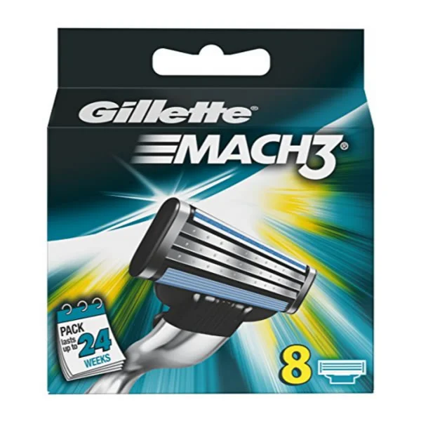 Gillette Mach 3   8 Pieces   Razor Blades