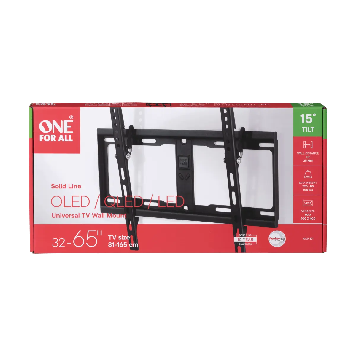 TV laikiklis ONE FOR ALL WM4421 32-65", iki 100kg, pakreipiamas
