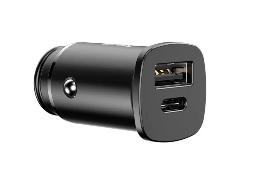 Baseus Square PPS QC4.0 / PD3.0 5A 30W automobilinis įkroviklis (juodas)
