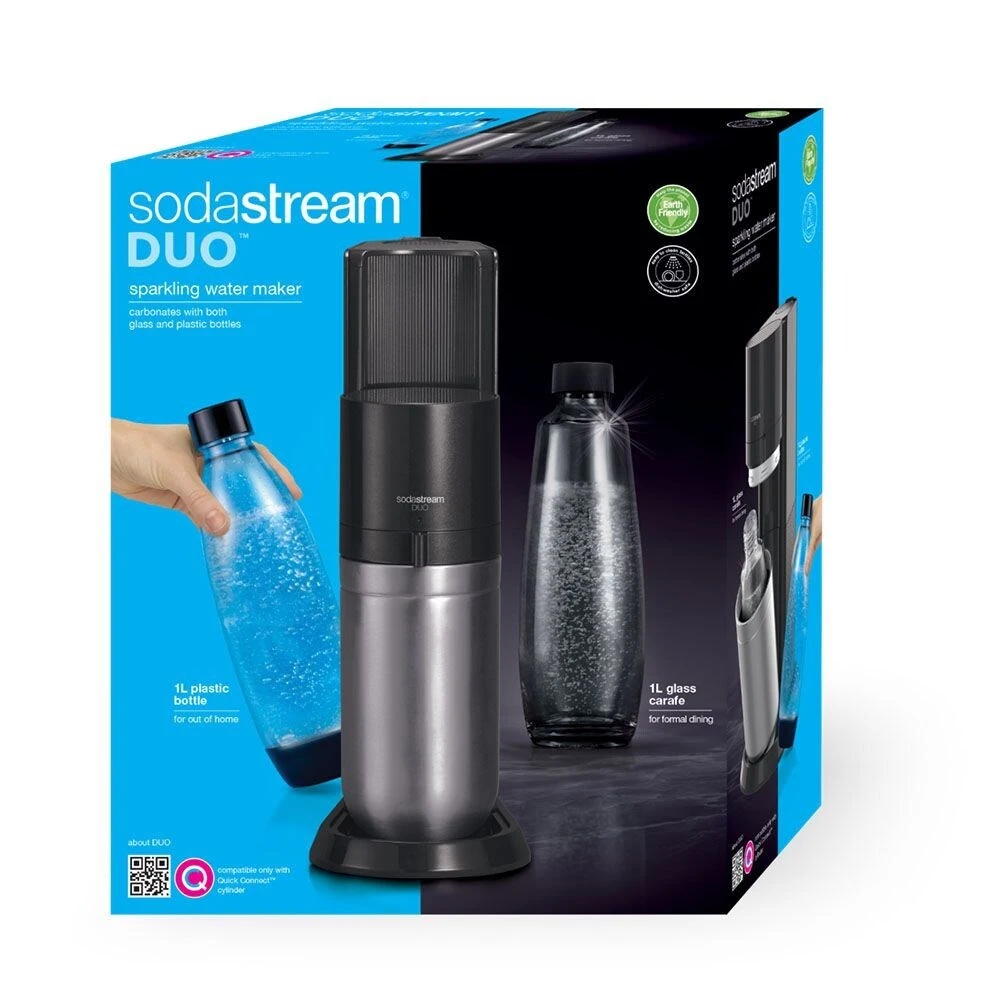 SodaStream DUO juoda Juoda, Nerūdijančiojo plieno