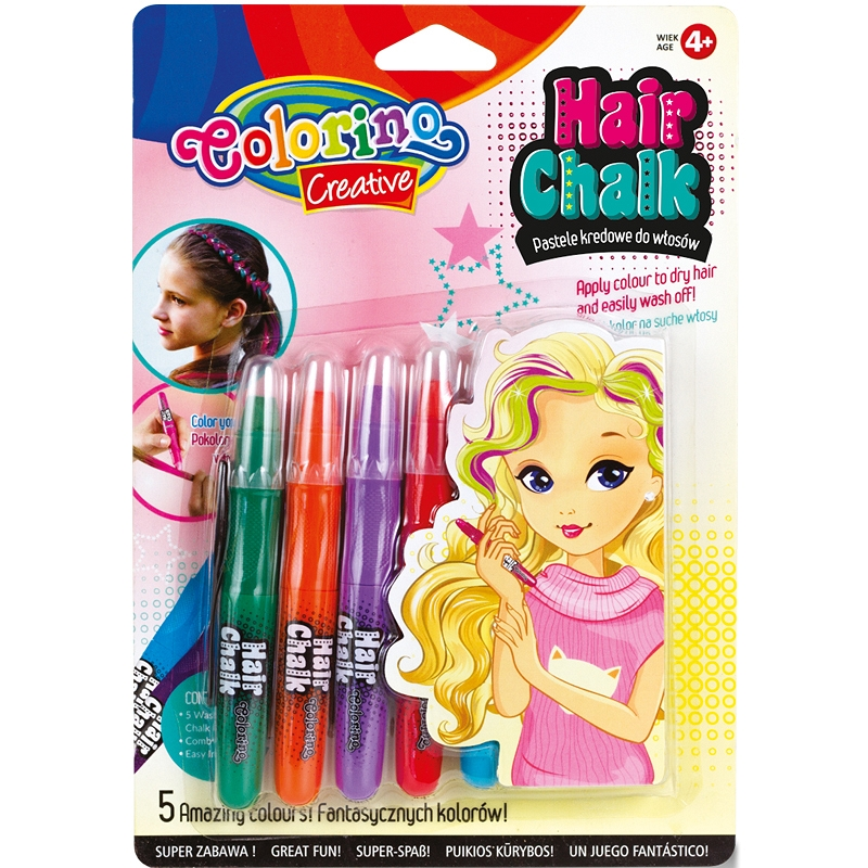 COLORINO CREATIVE kreidelės plaukams 5 spalvos, 68659PTR