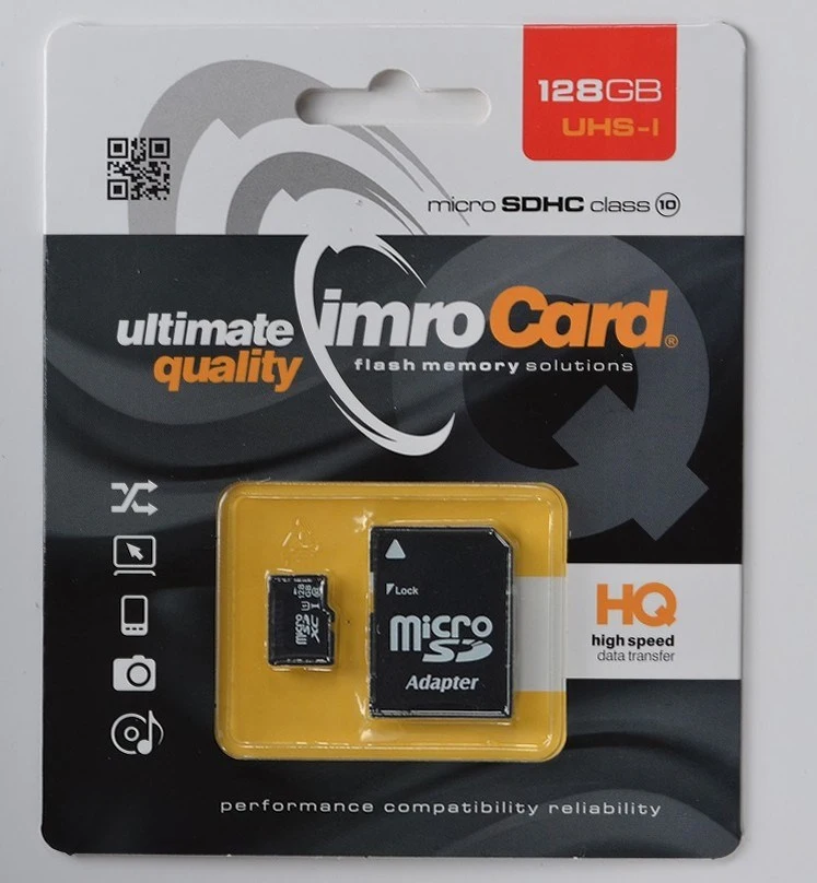 IMRO 10/128G UHS-I ADP atminties kortelė 128 GB MicroSDHC Klasės 10