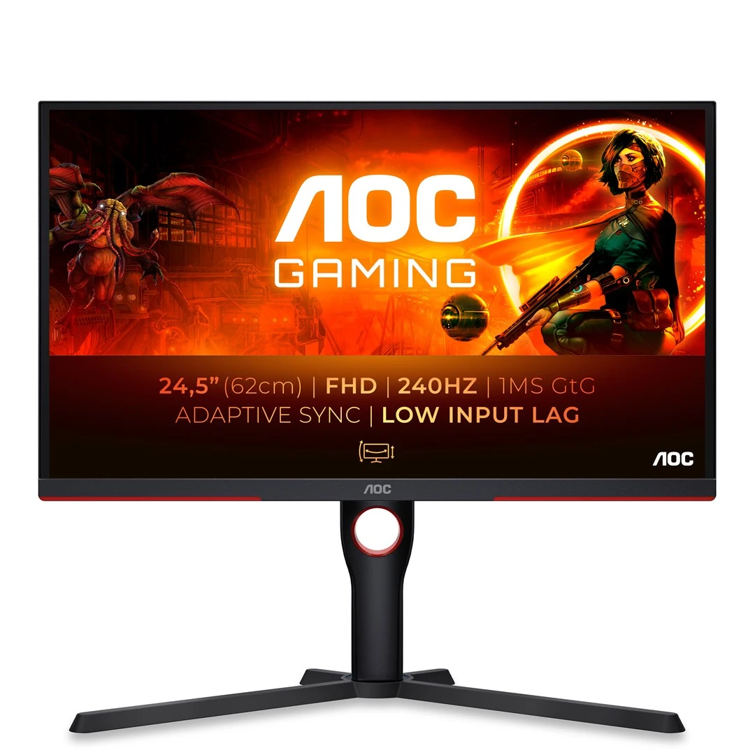 Monitorius AOC 25G3ZM/BK | 24.5 " | VA | FHD | 16:9 | 1 ms | 300 cd/m² | Black/Red | HDMI ports quantity 2 | 240 Hz