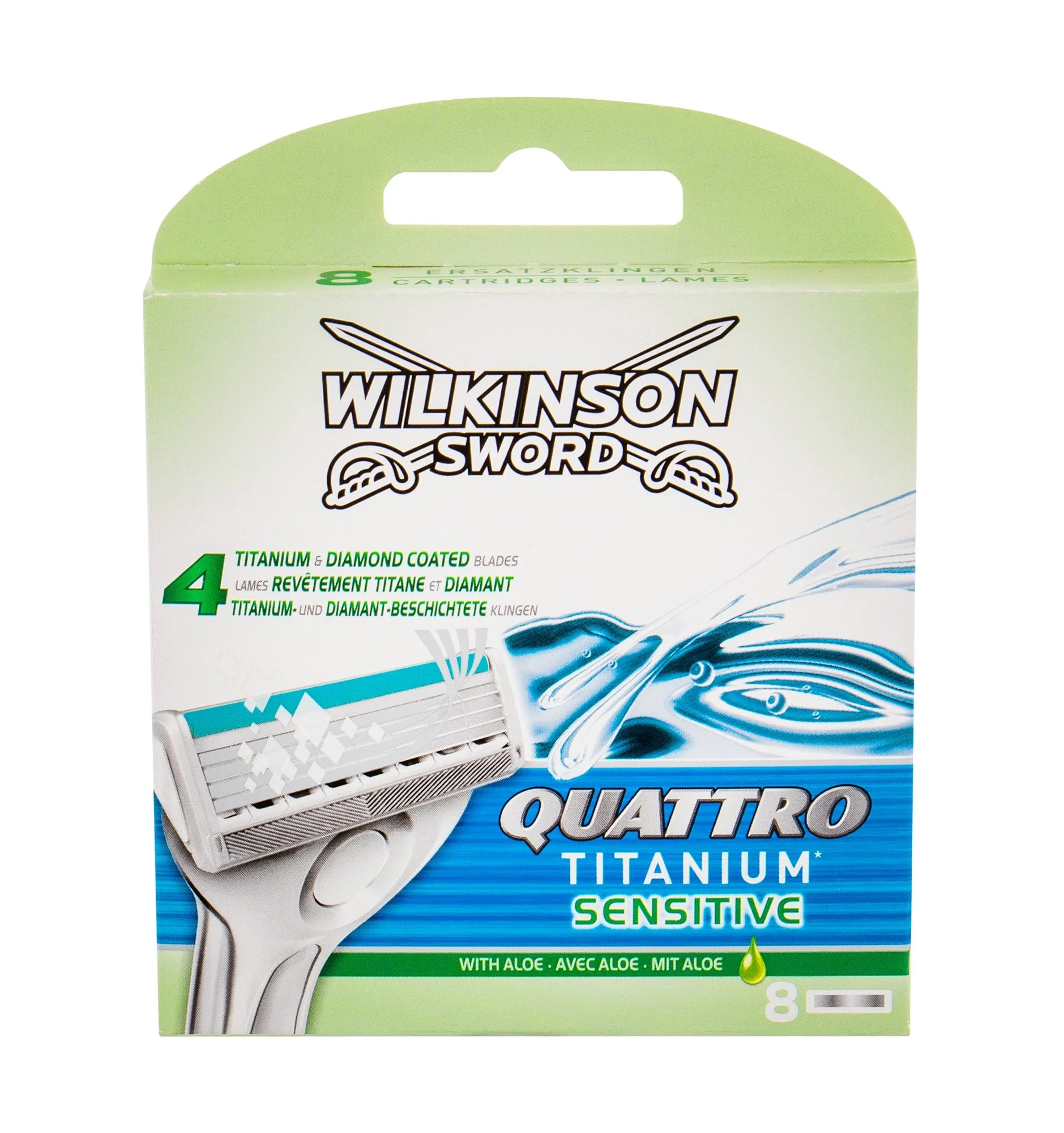 Wilkinson Sword Quattro Titanium Sensitive 8pc Replacement blade