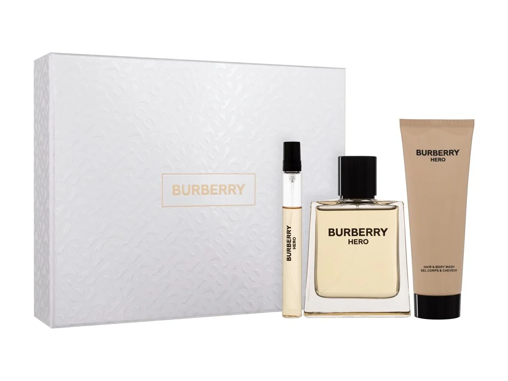Rinkinys vyrams Burberry Hero EDT, 100 ml + dušo želė, 75 ml + mini purškiklis, 10 ml